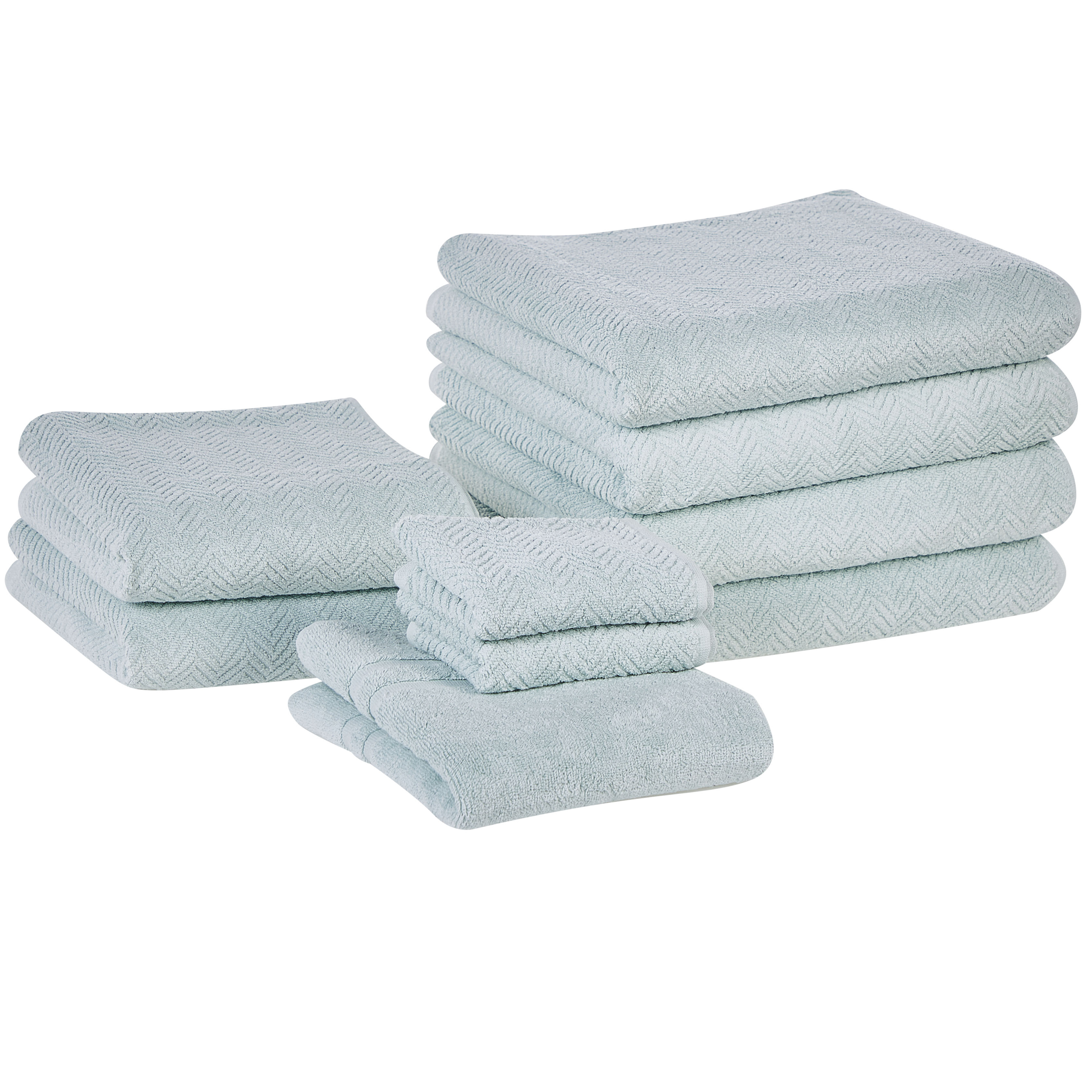 Handdoek set van 9 katoen mintgroen MITIARO
