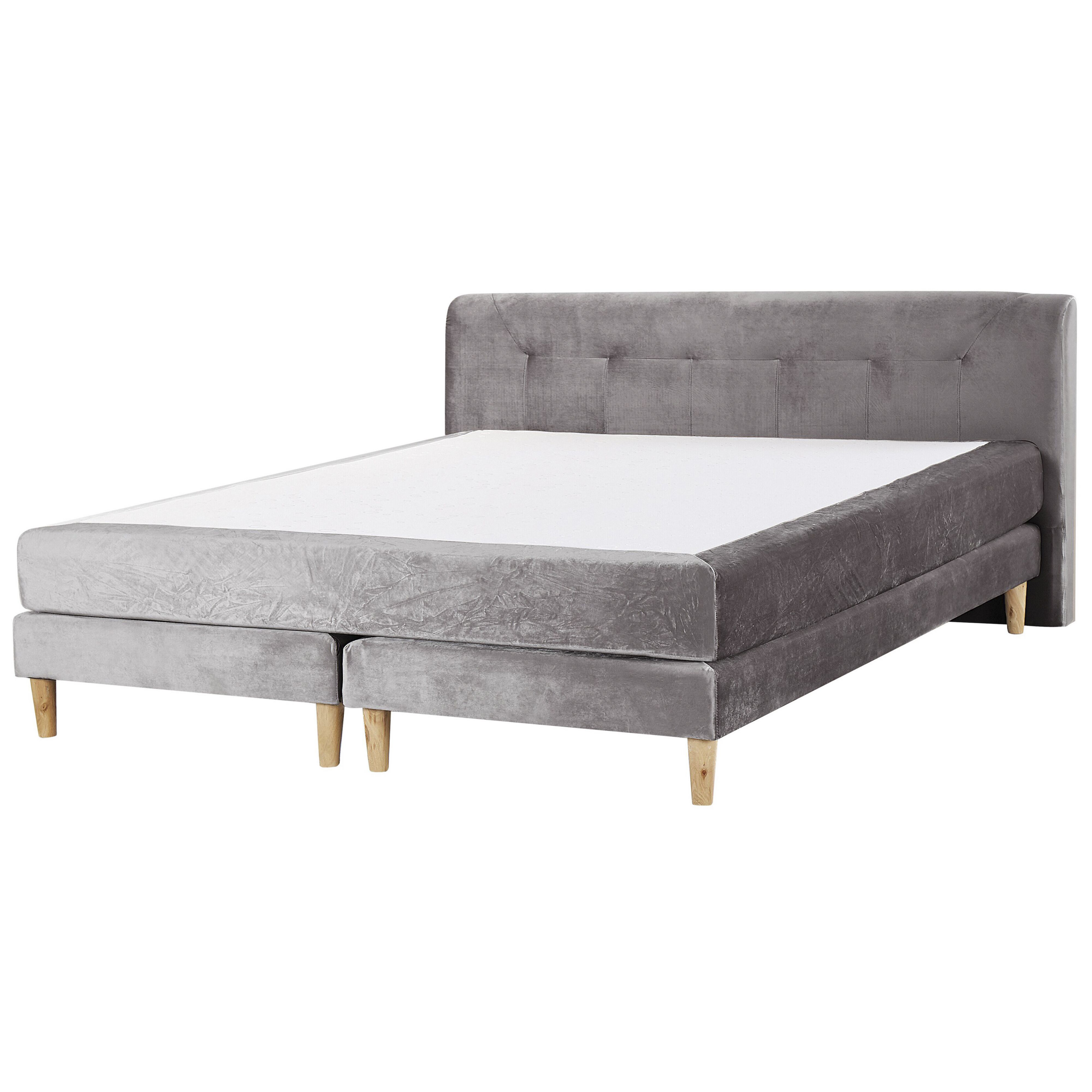 Boxspring fluweel grijs 180 x 200 cm MARQUISE