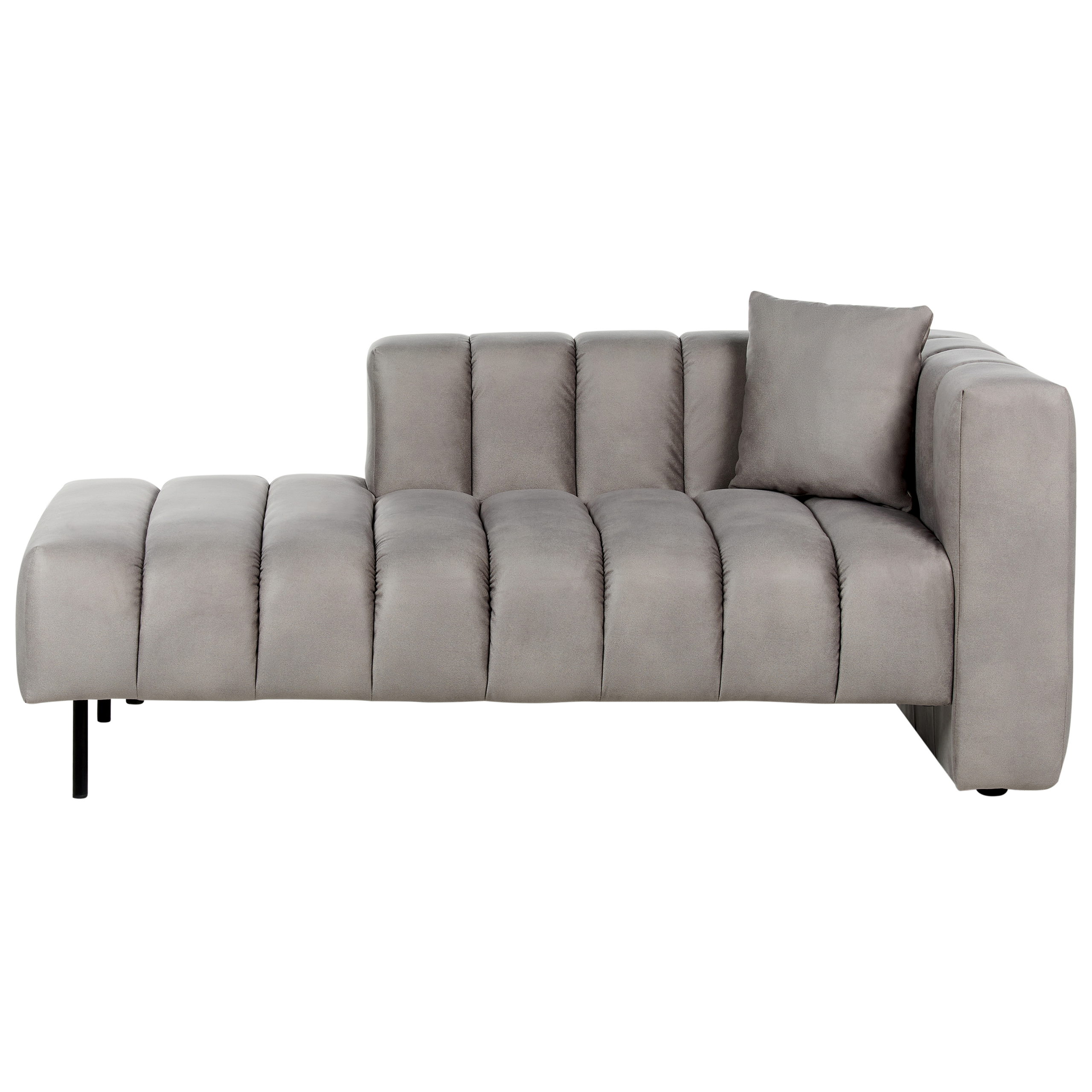 Chaise longue fluweel taupe rechtszijdig LANNILS