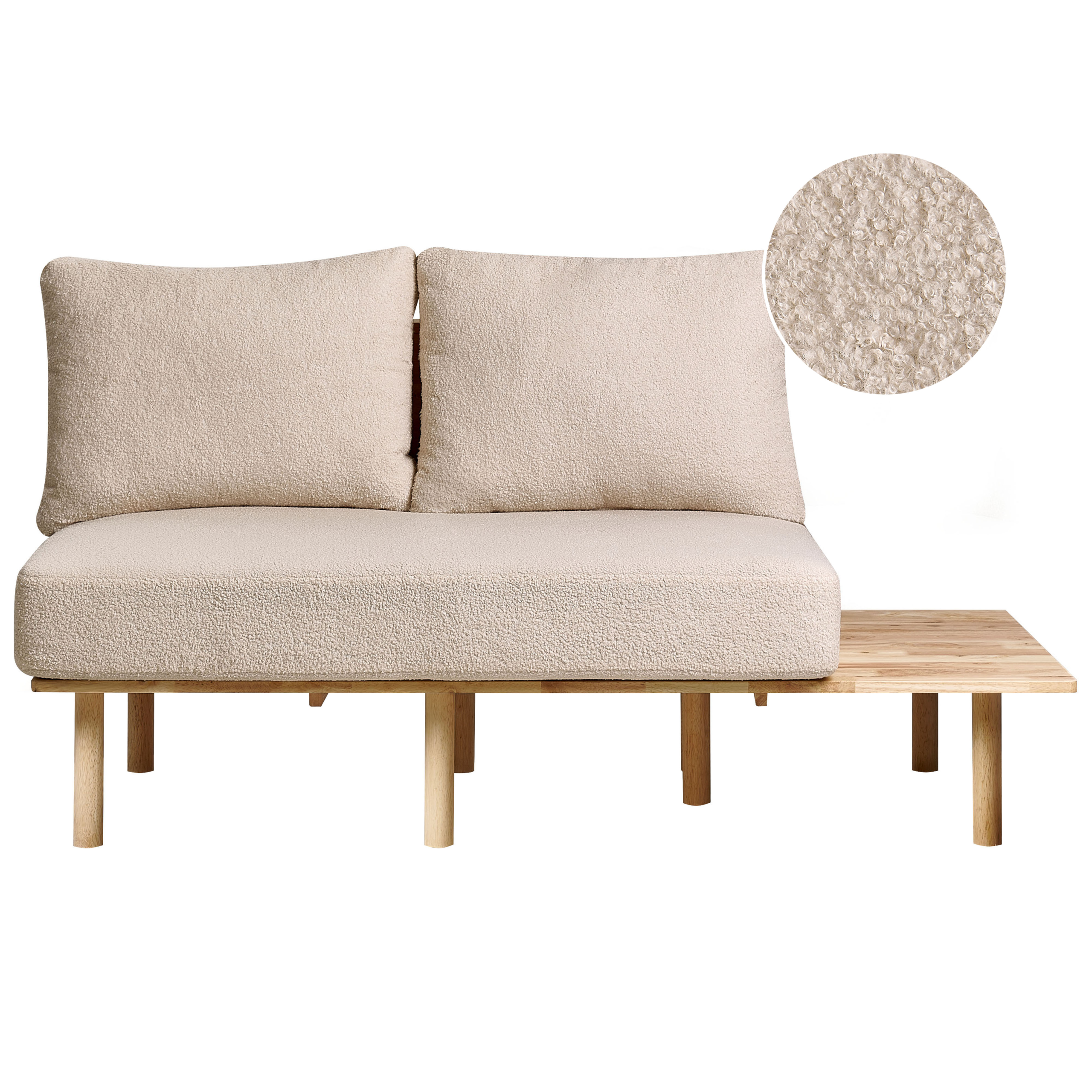 Tweezitsbank met tafel bouclé beige SALO