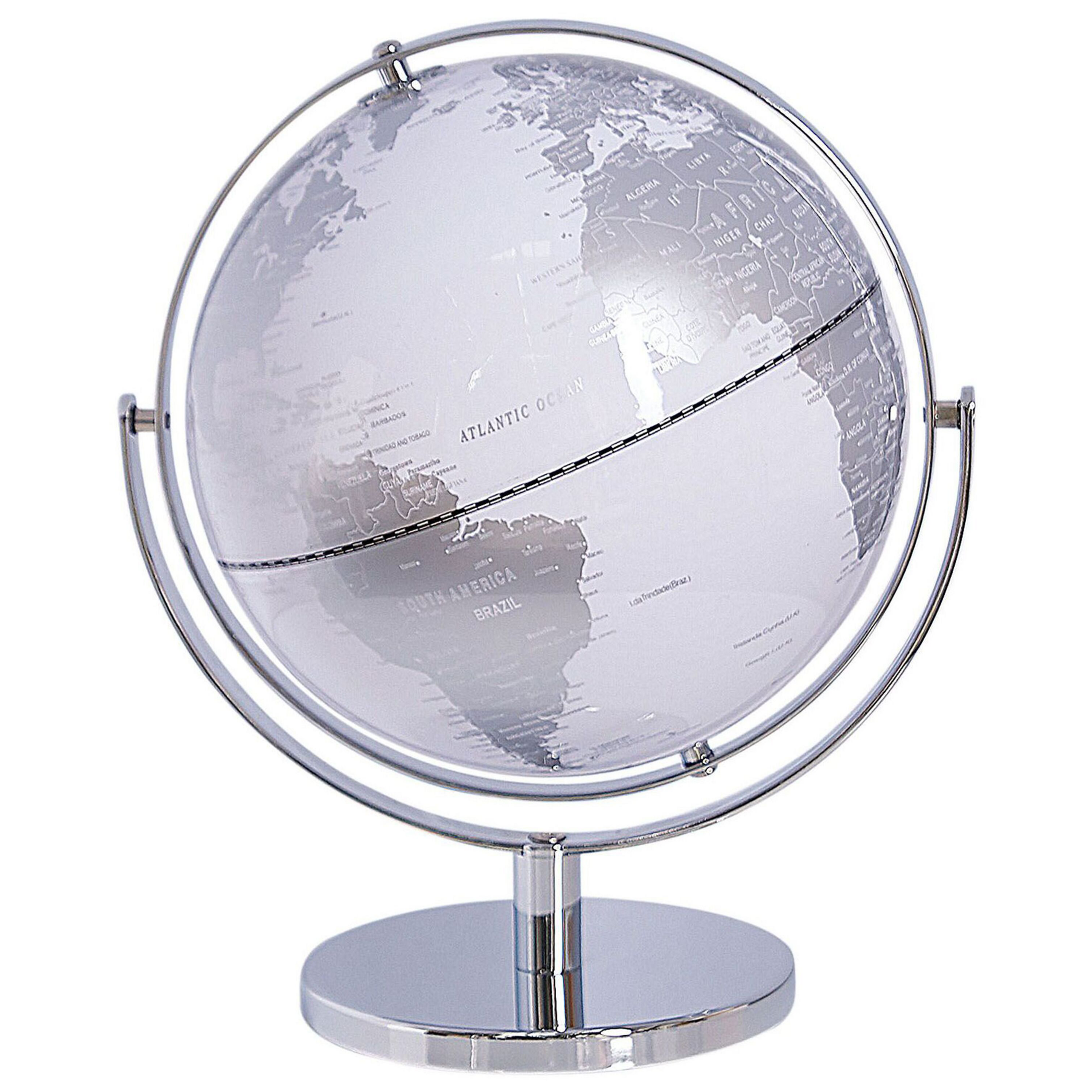 Wereldbol zilver 33 cm DRAKE