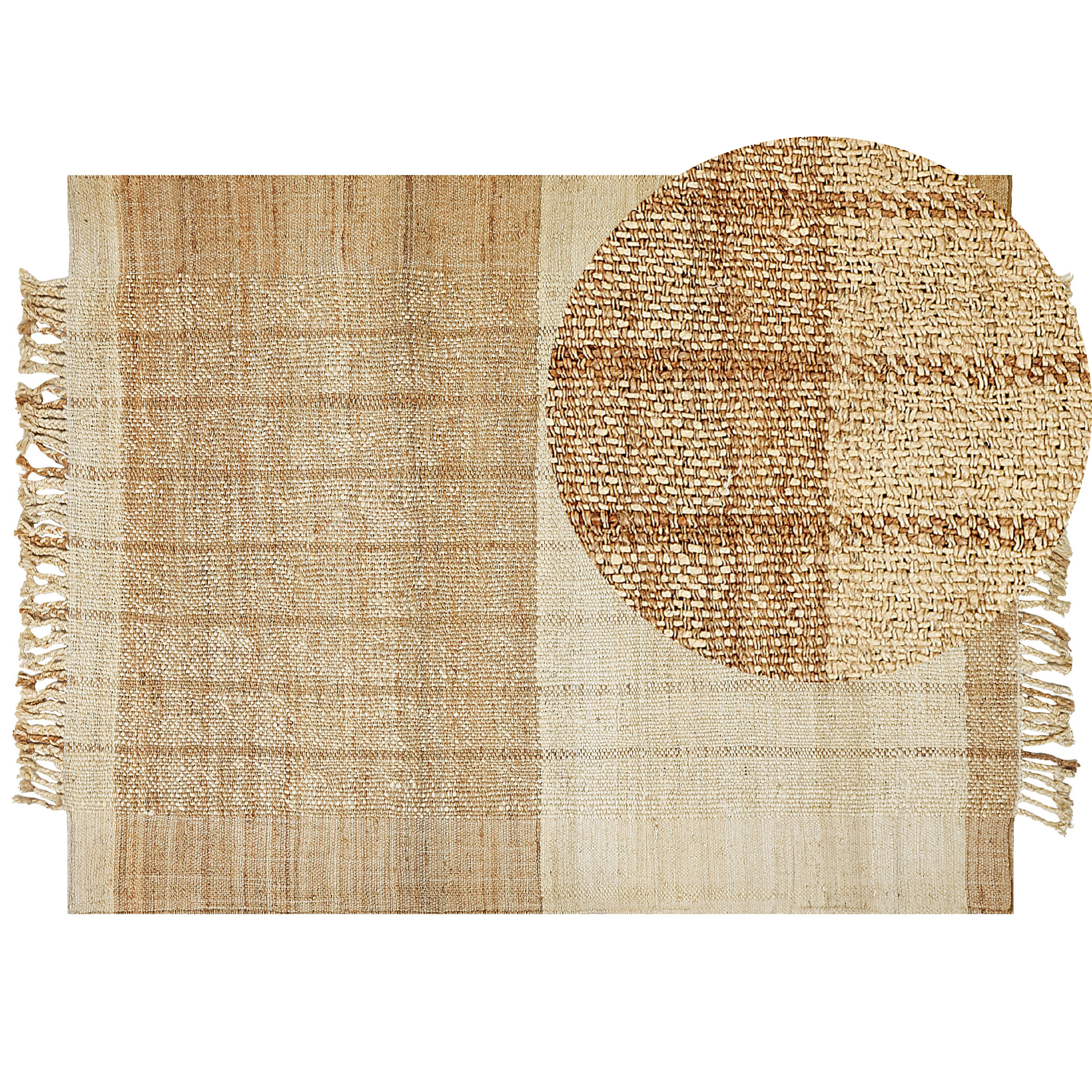 Vloerkleed jute beige 160 x 230 cm KARKIN