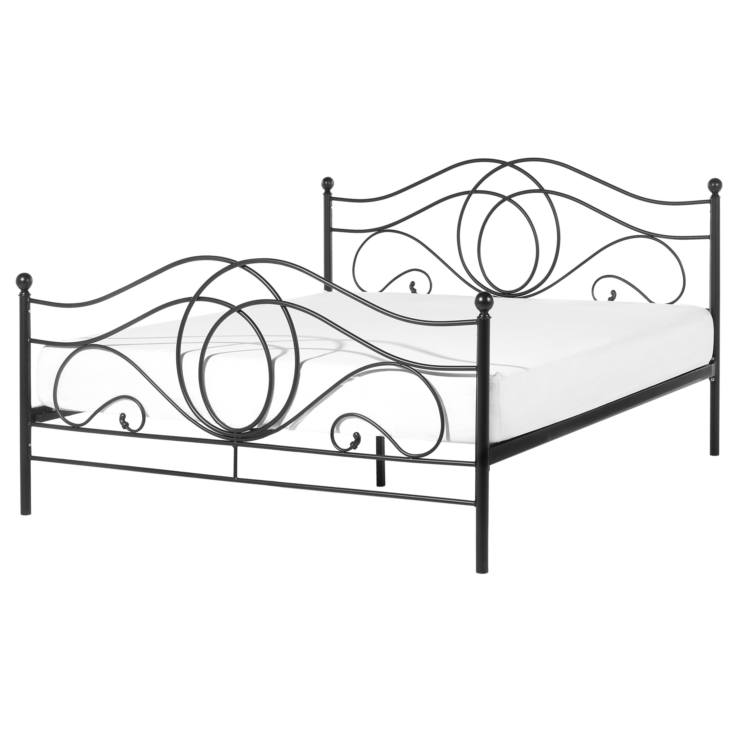 Metalen bed 140 x 200 Zwart Lyra