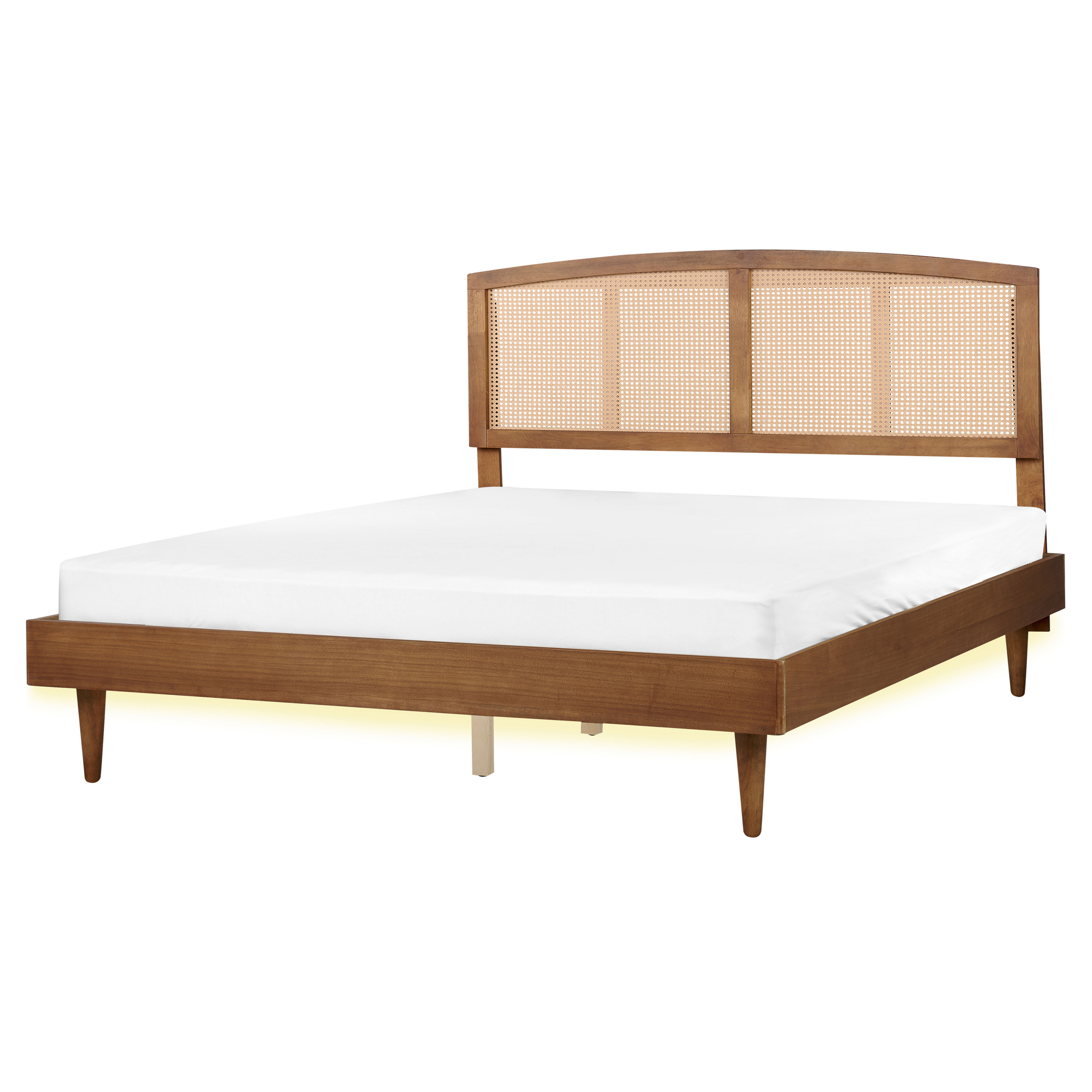 Bed met LED hout lichtbruin 160 x 200 cm VARZY