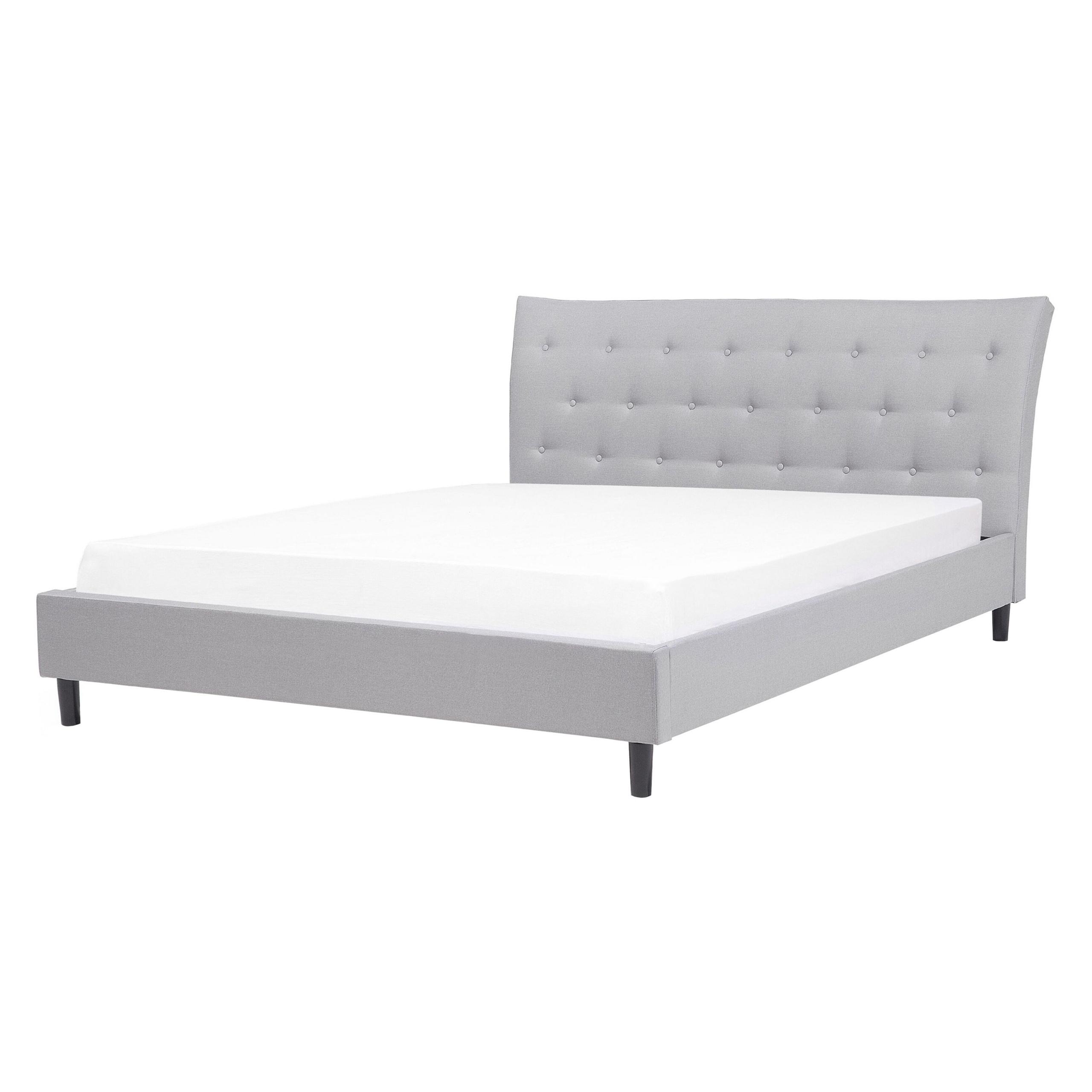 Bed stof lichtgrijs 160 x 200 cm SAVERNE