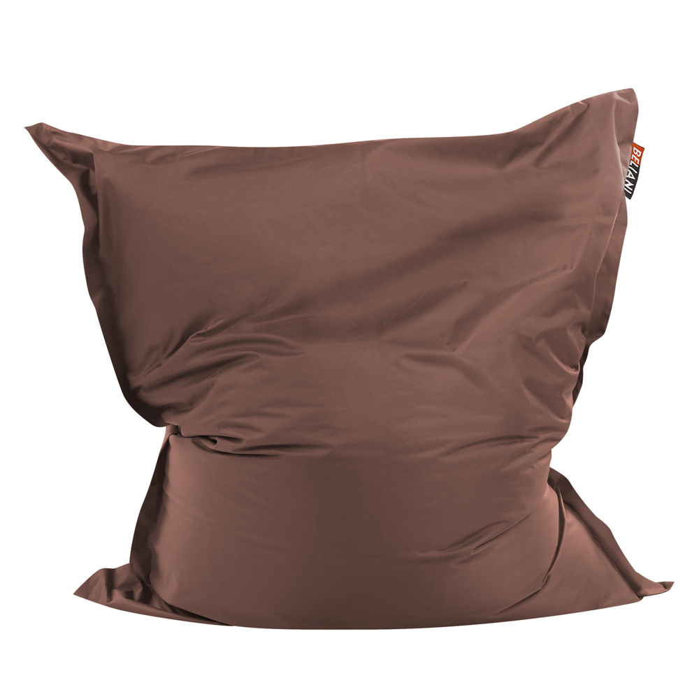 Image of Coperta per poltrona sacco impermeabile grande in nylon marrone 140 x 180 cm con cerniera e velcro
