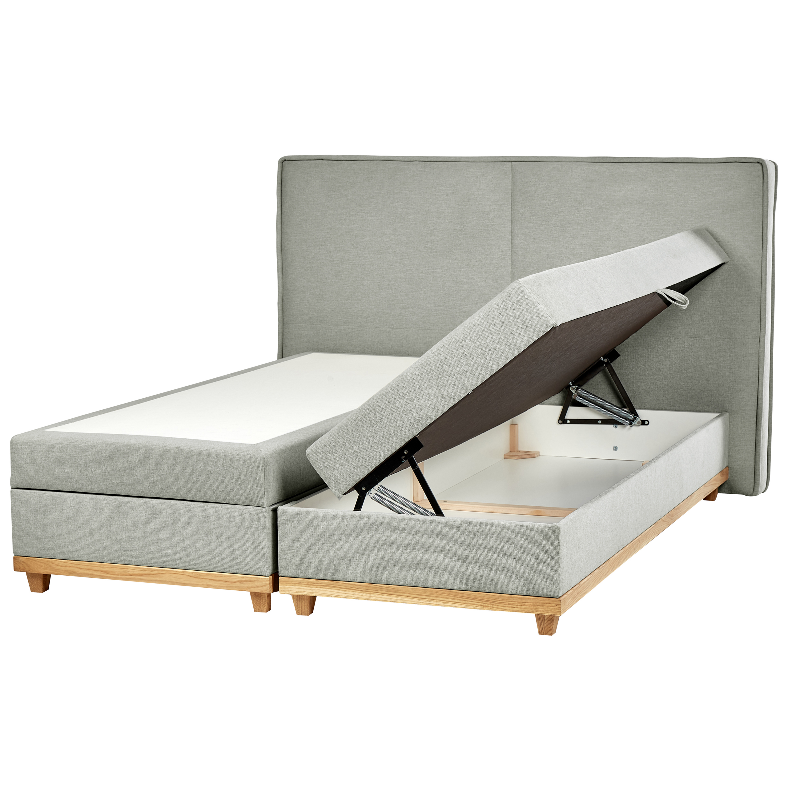 Boxspring stof lichtgrijs 180 x 200 cm DYNASTY