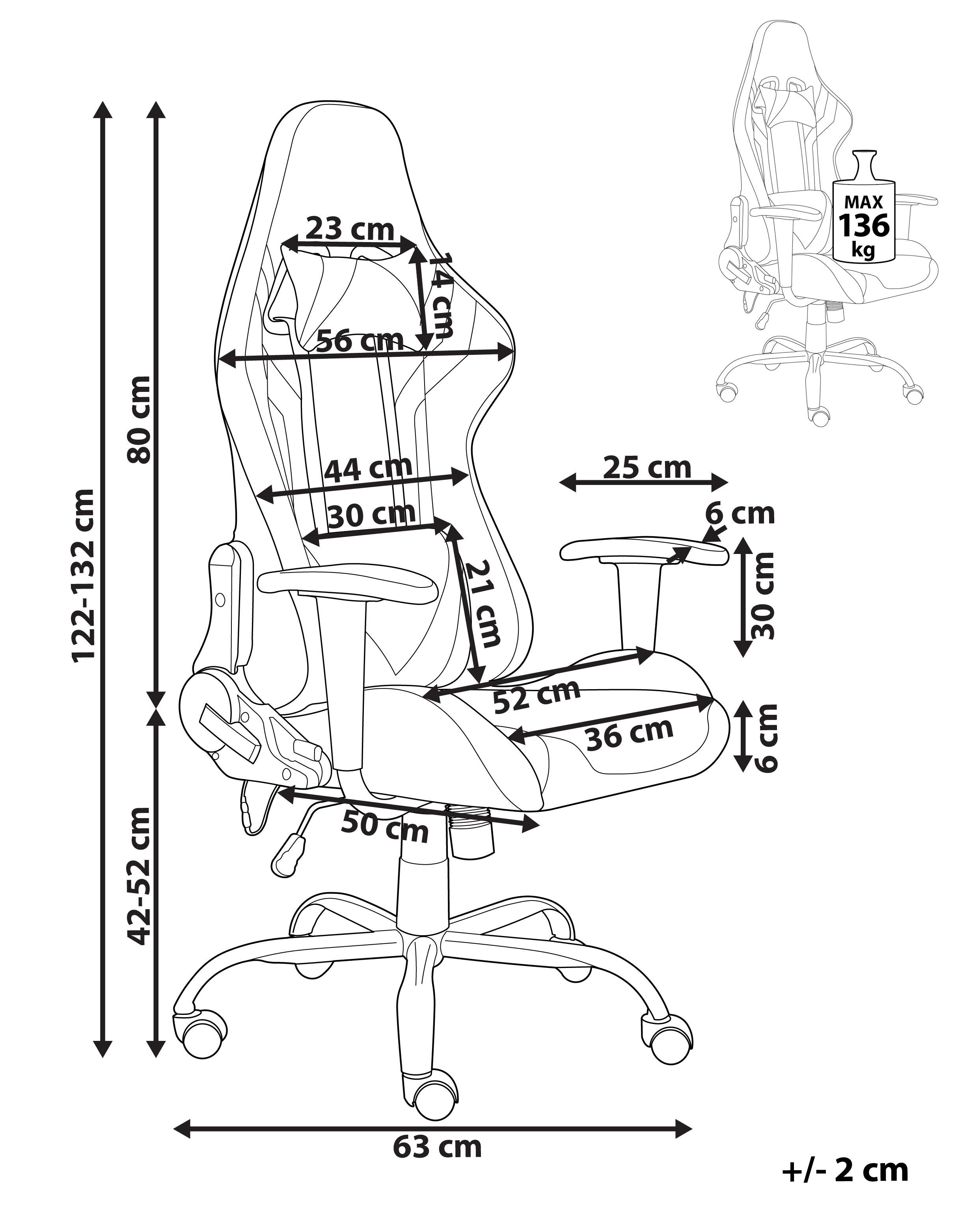Gaming Chair with LED Black GLEAM - Picture 3 of 12