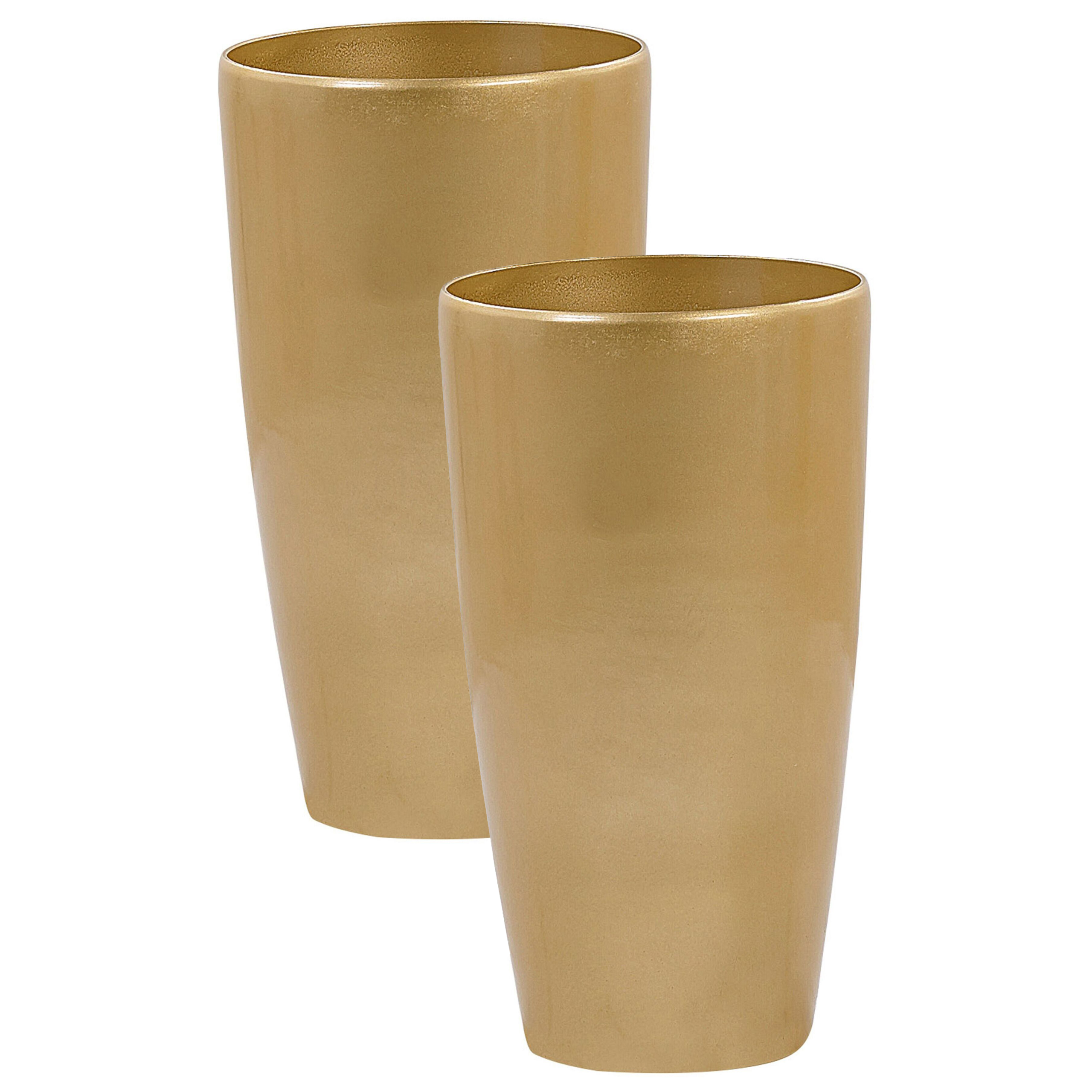 Bloempot set van 2 goud ⌀ 32 cm TSERIA