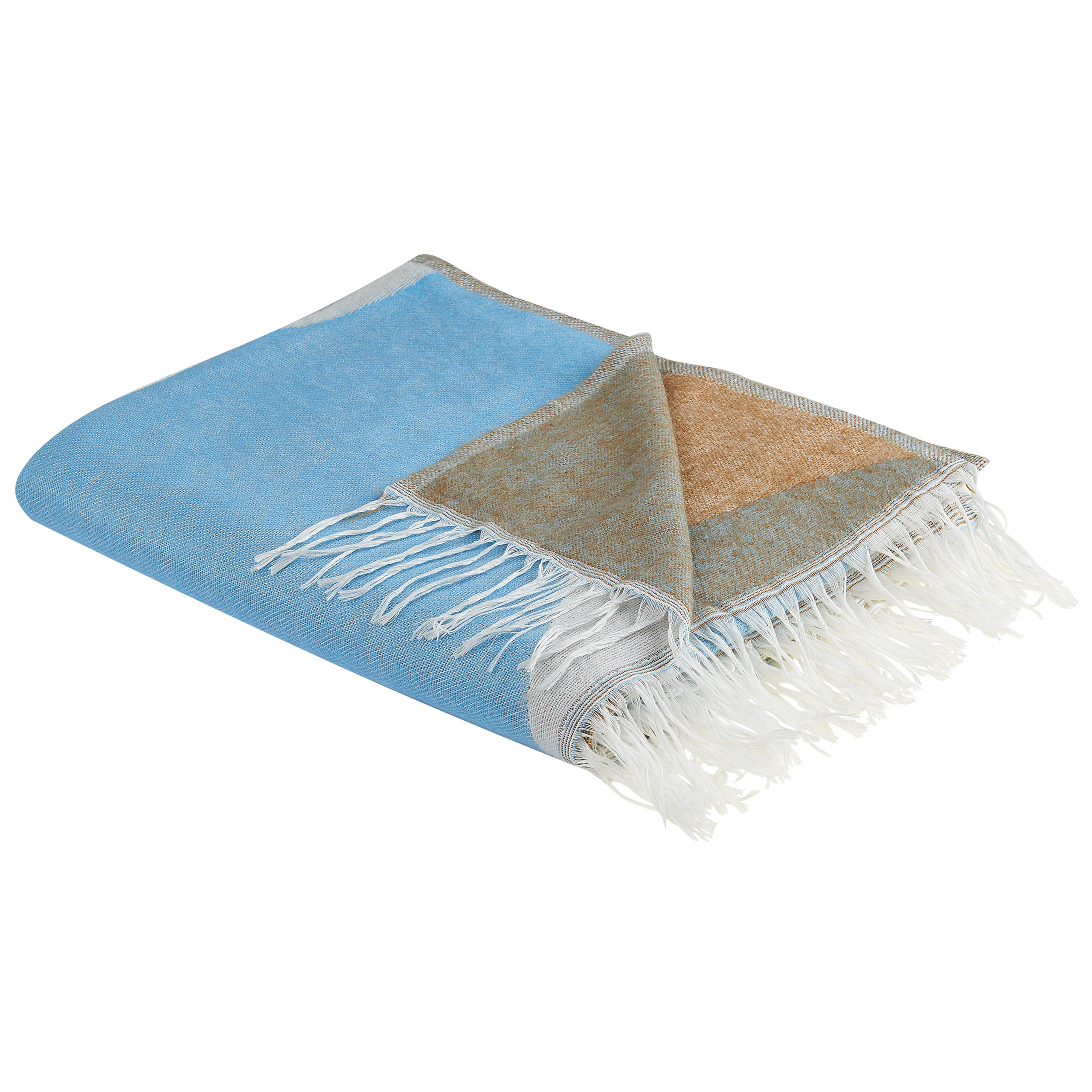 Deken beige/blauw 130 x 179 HAKUI