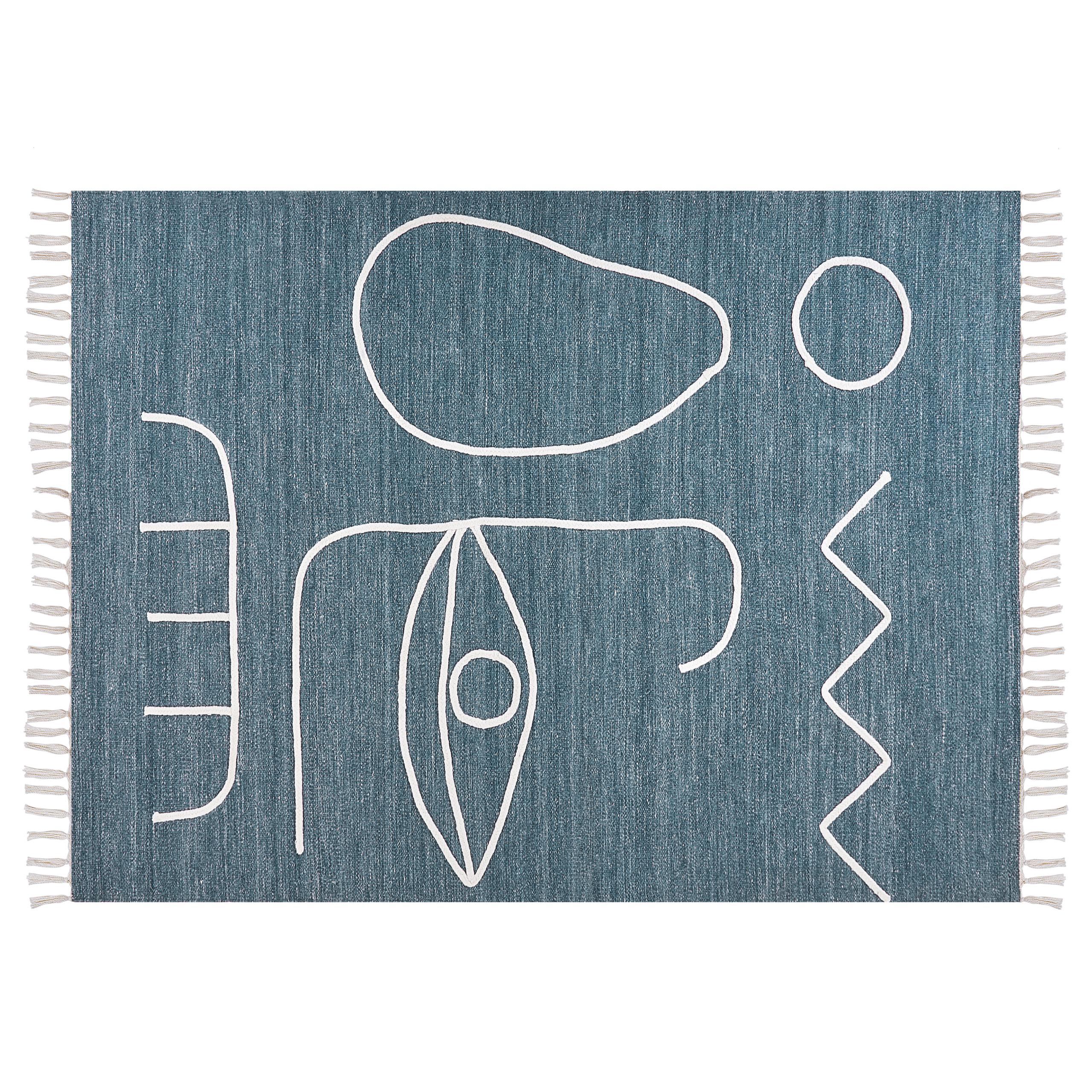 Vloerkleed polyester blauw 140 x 200 cm YAVU
