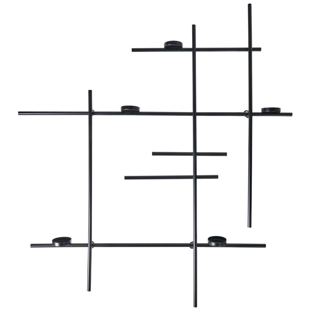Portacandele da parete in metallo nero 60 cm Moderna decorazione centrotavola