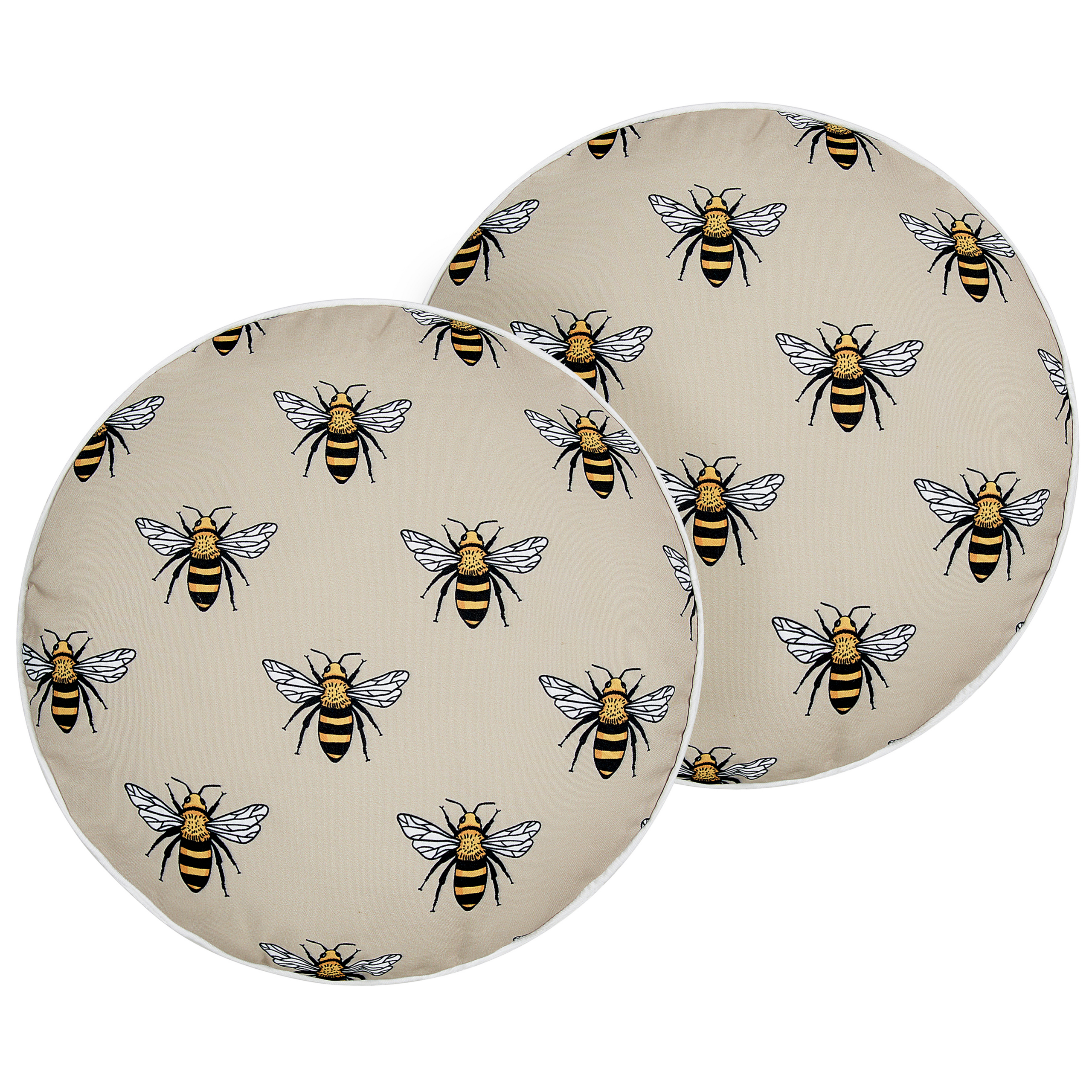 Tuinkussen set van 2 bij beige ⌀ 40 cm CANNETO