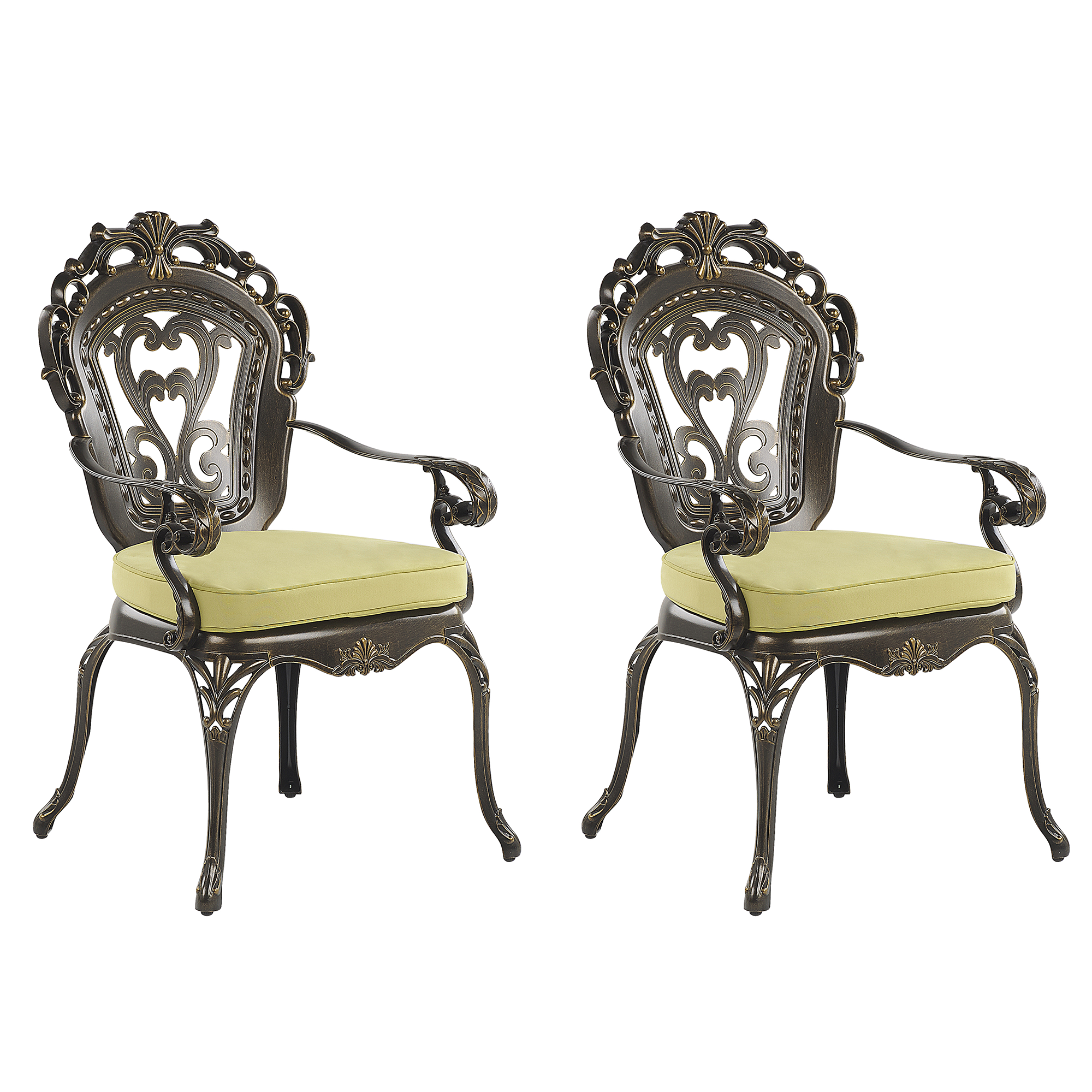 Set van 2 stoelen met zitkussen Metaal Donkerbruin SAPRI