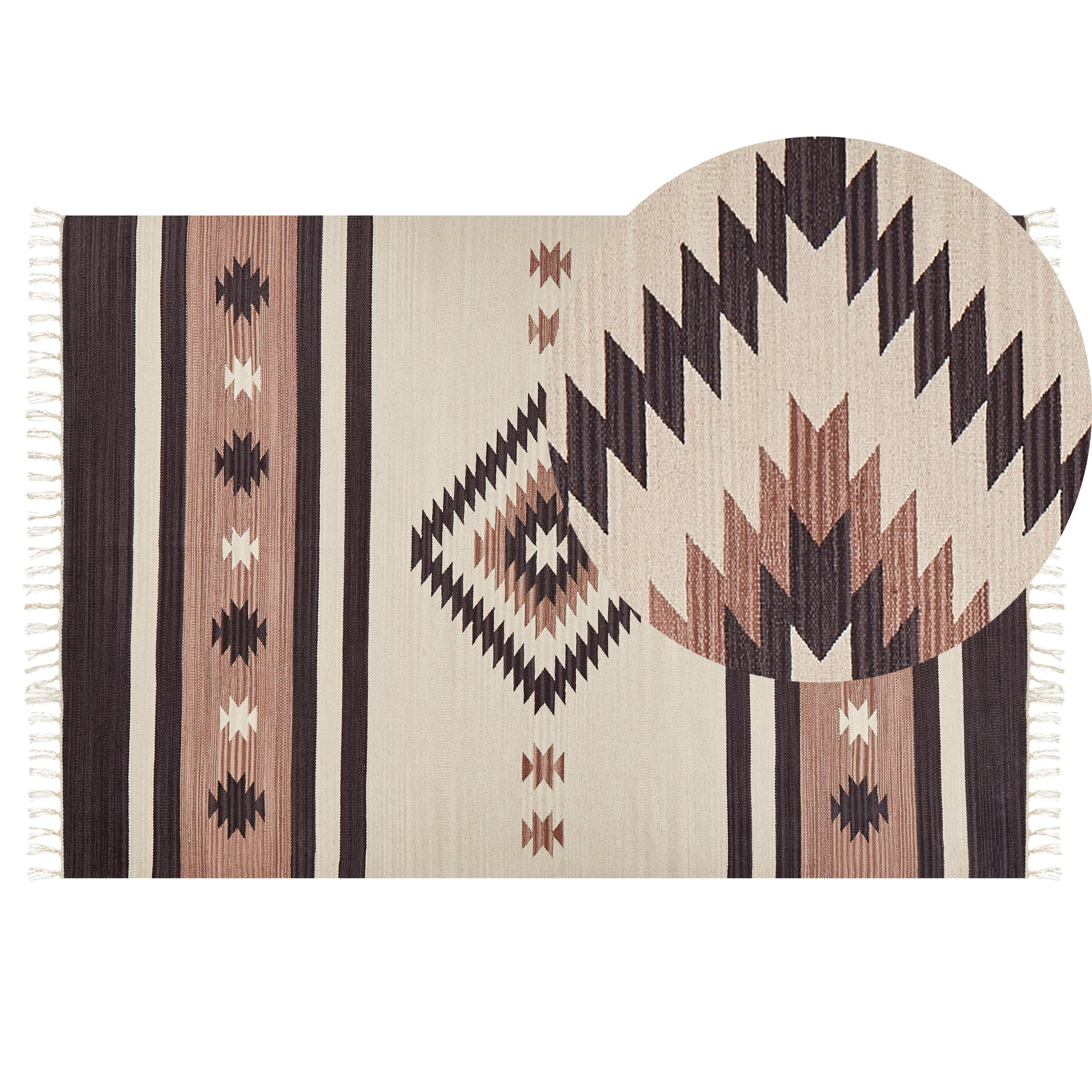 Vloerkleed kelim beige/bruin 140 x 200 cm ARAGATS