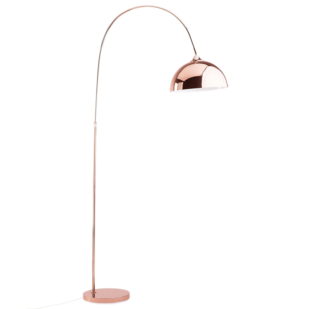 Lampada da terra rame 160 cm di altezza in metallo curvato decorativo retrò glamour