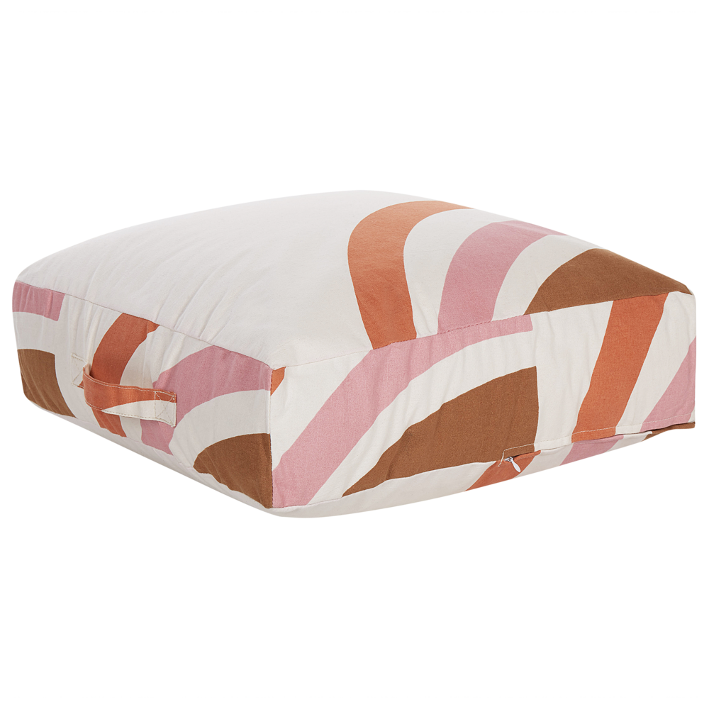 Image of Pouf multicolore ⌀ 50 cm dalla forma quadrata stile boho cuscino da pavimento salotto