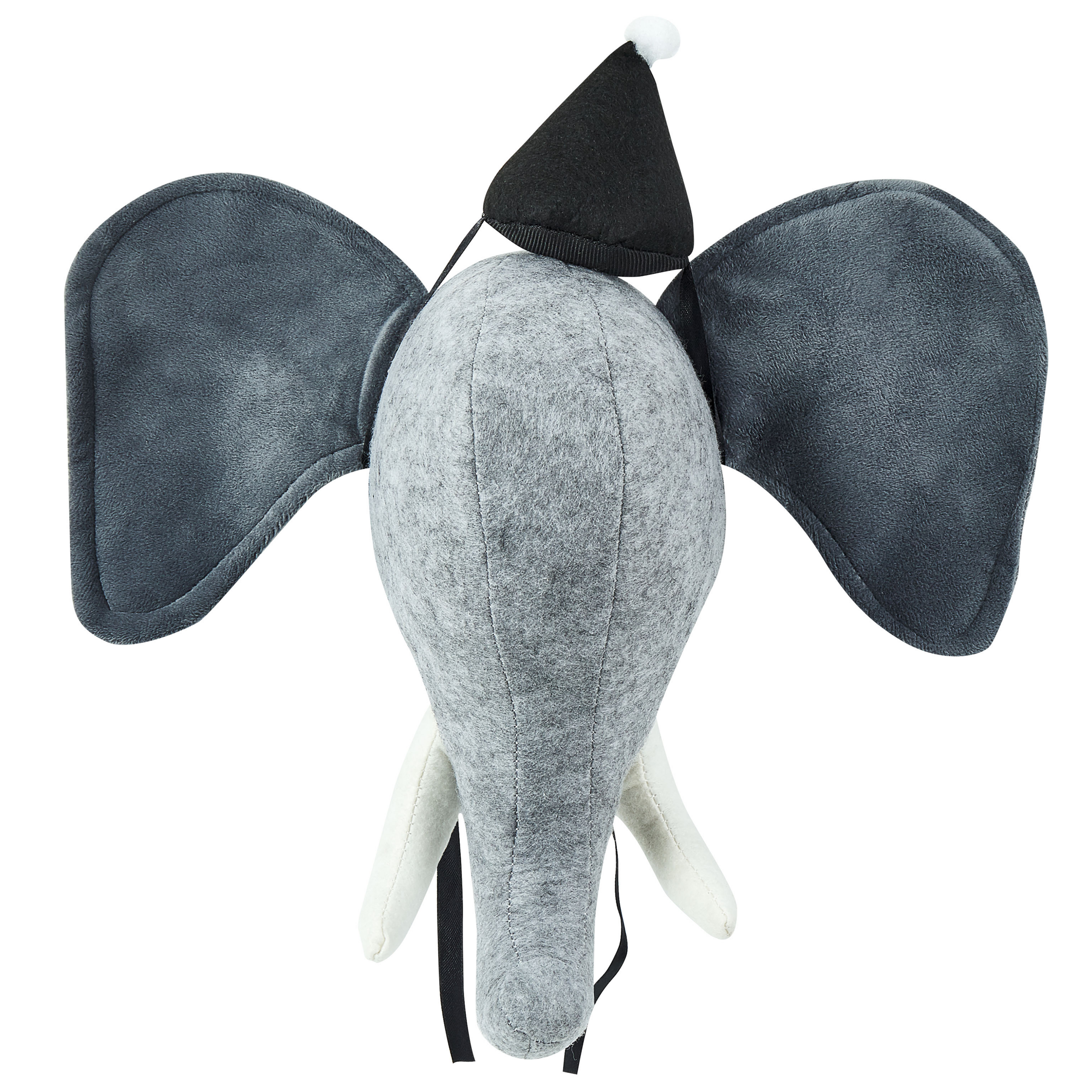 Wanddecoratie pluche olifant grijs BADOU