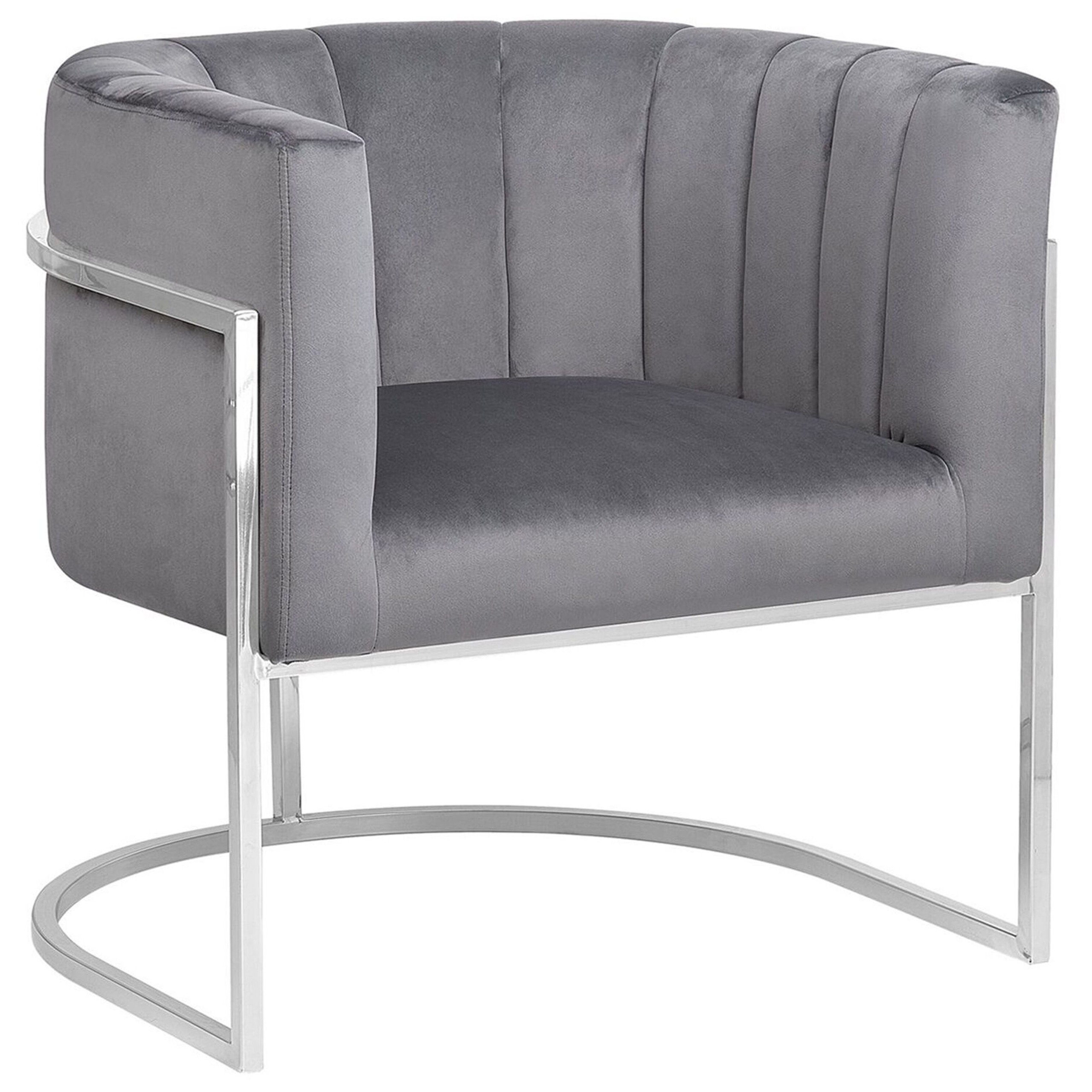 Fauteuil Fluweel Grijs LARVIK