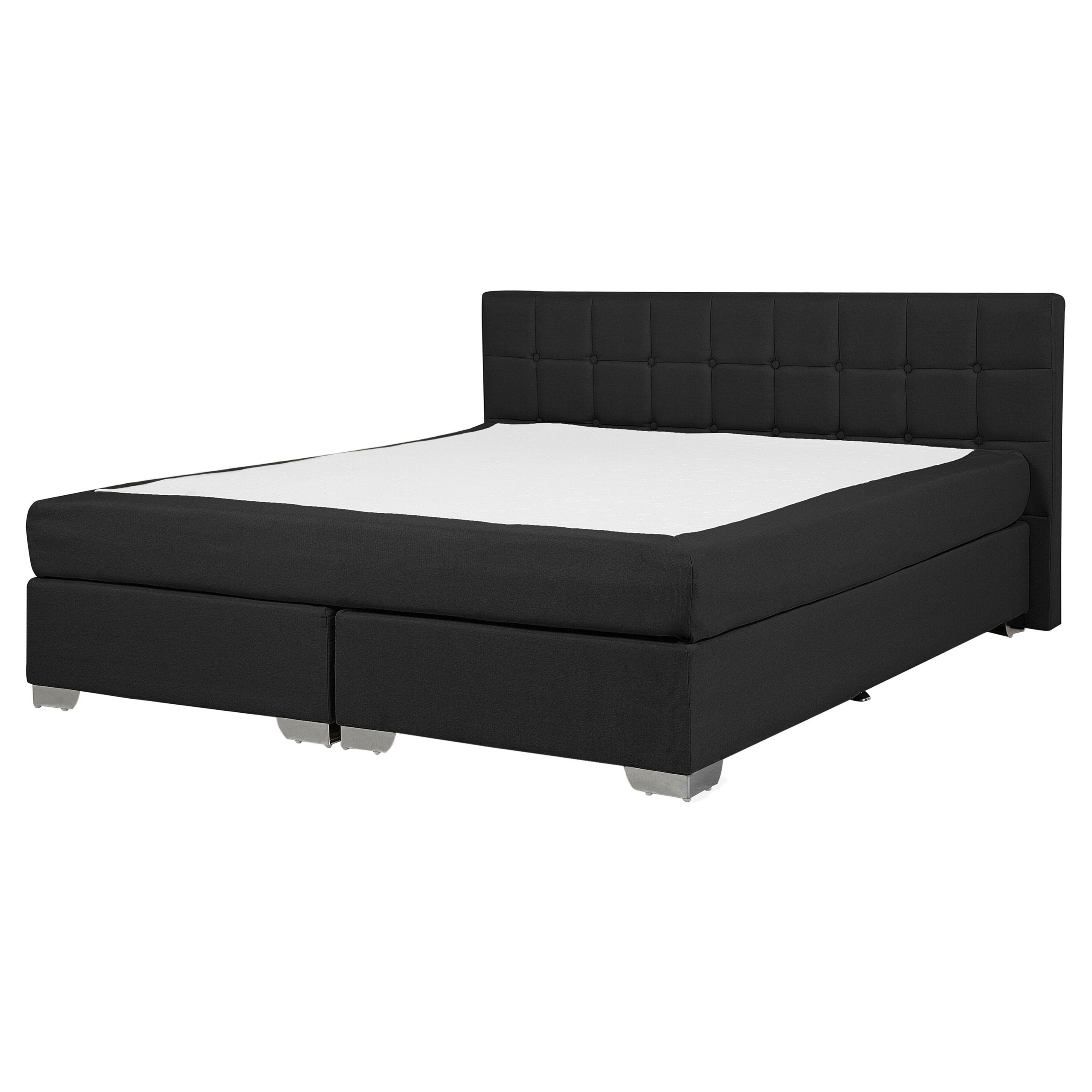 Boxspring stof zwart 160 x 200 cm ADMIRAL
