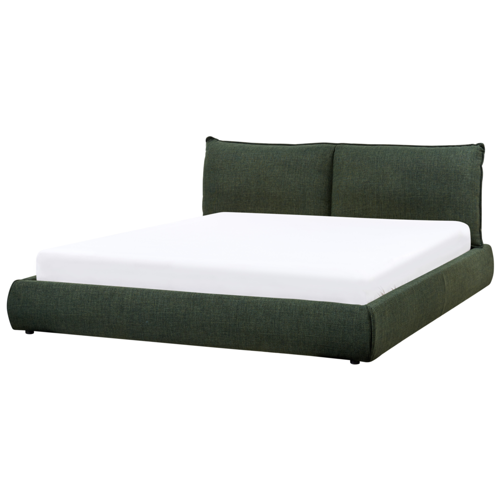 Letto matrimoniale imbottito in tessuto verde scuro 180 x 200 cm stile classico camera da letto