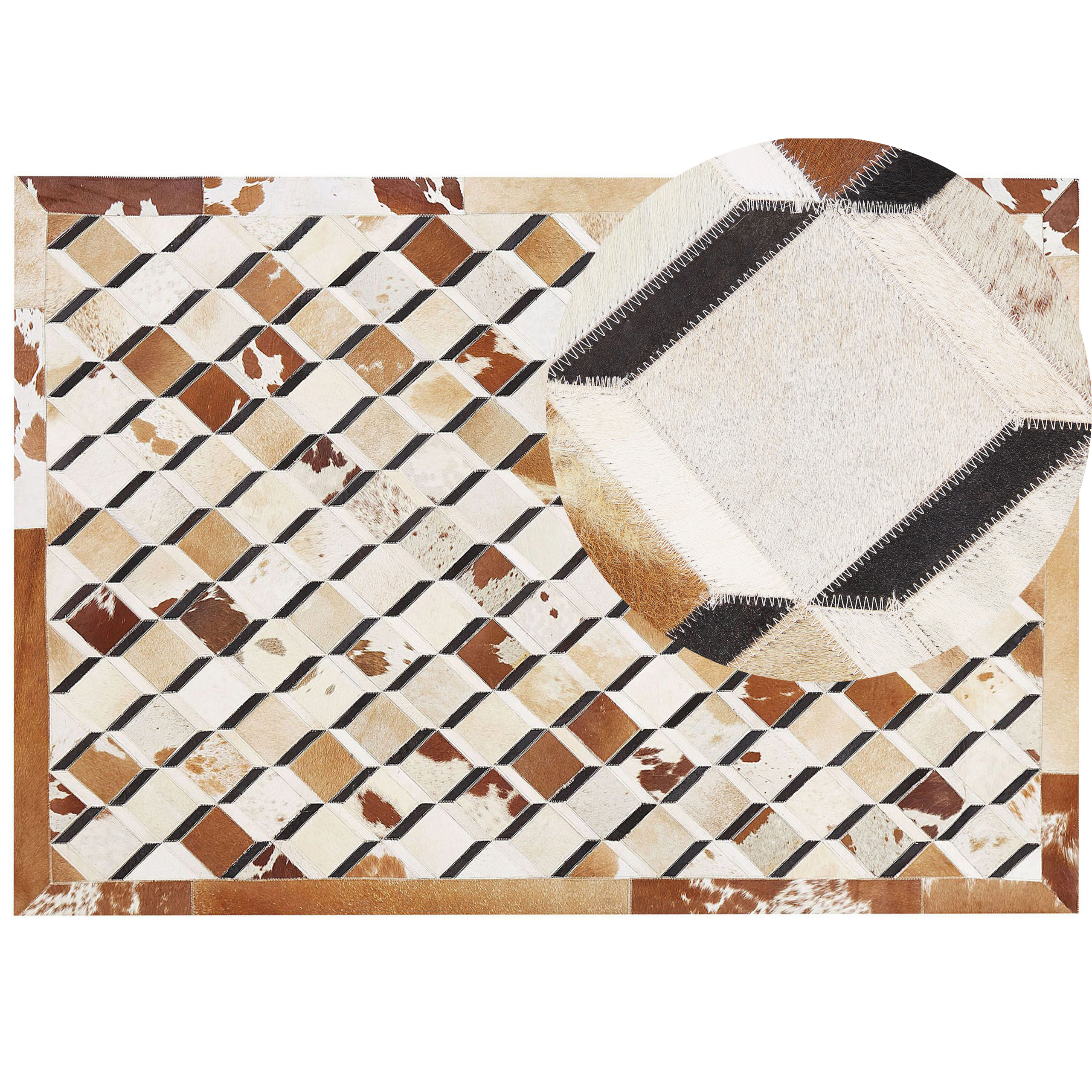 Vloerkleed patchwork bruin 160 x 230 cm SERINOVA