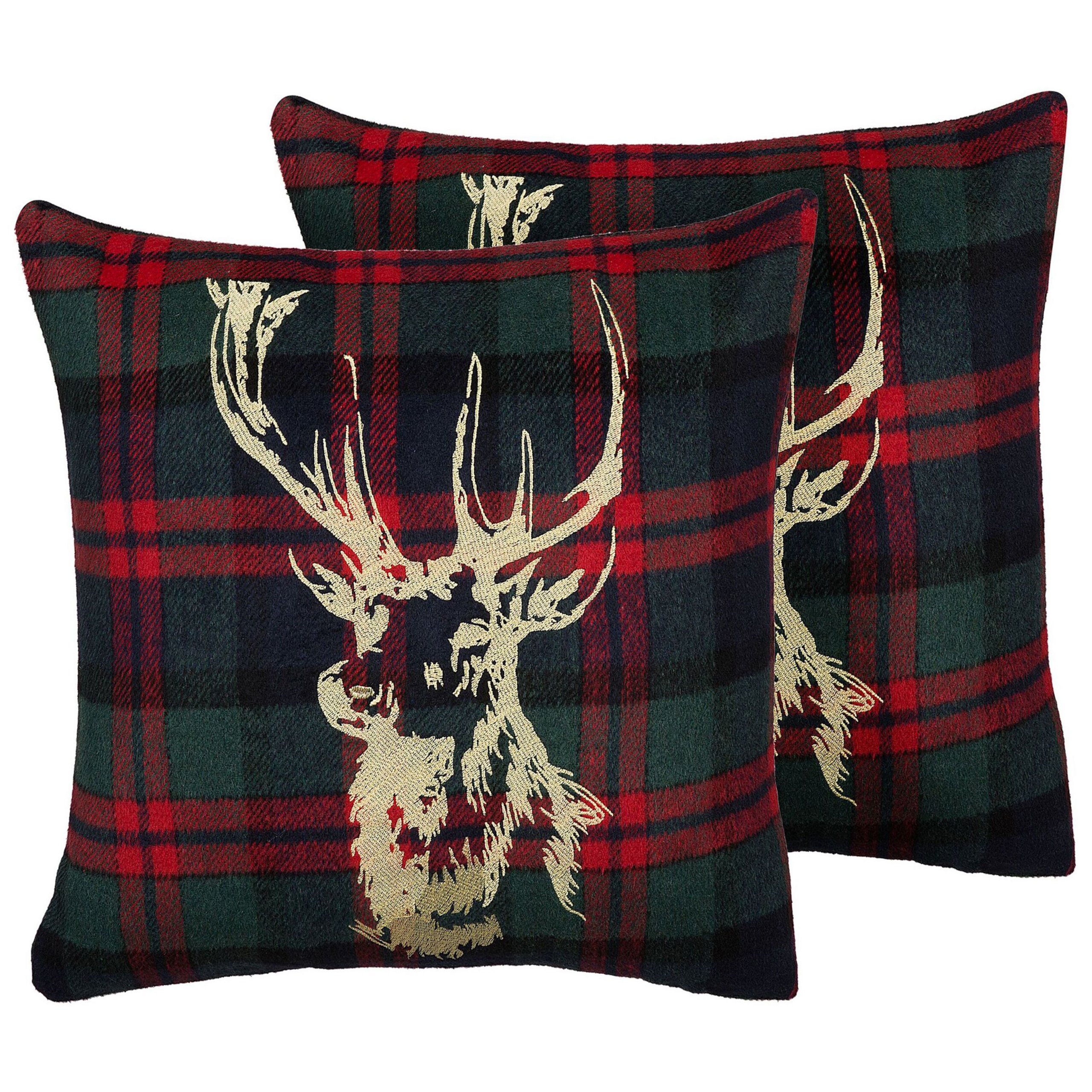 Set van 2 kussens Rood RUDOLPH 45 x 45 cm