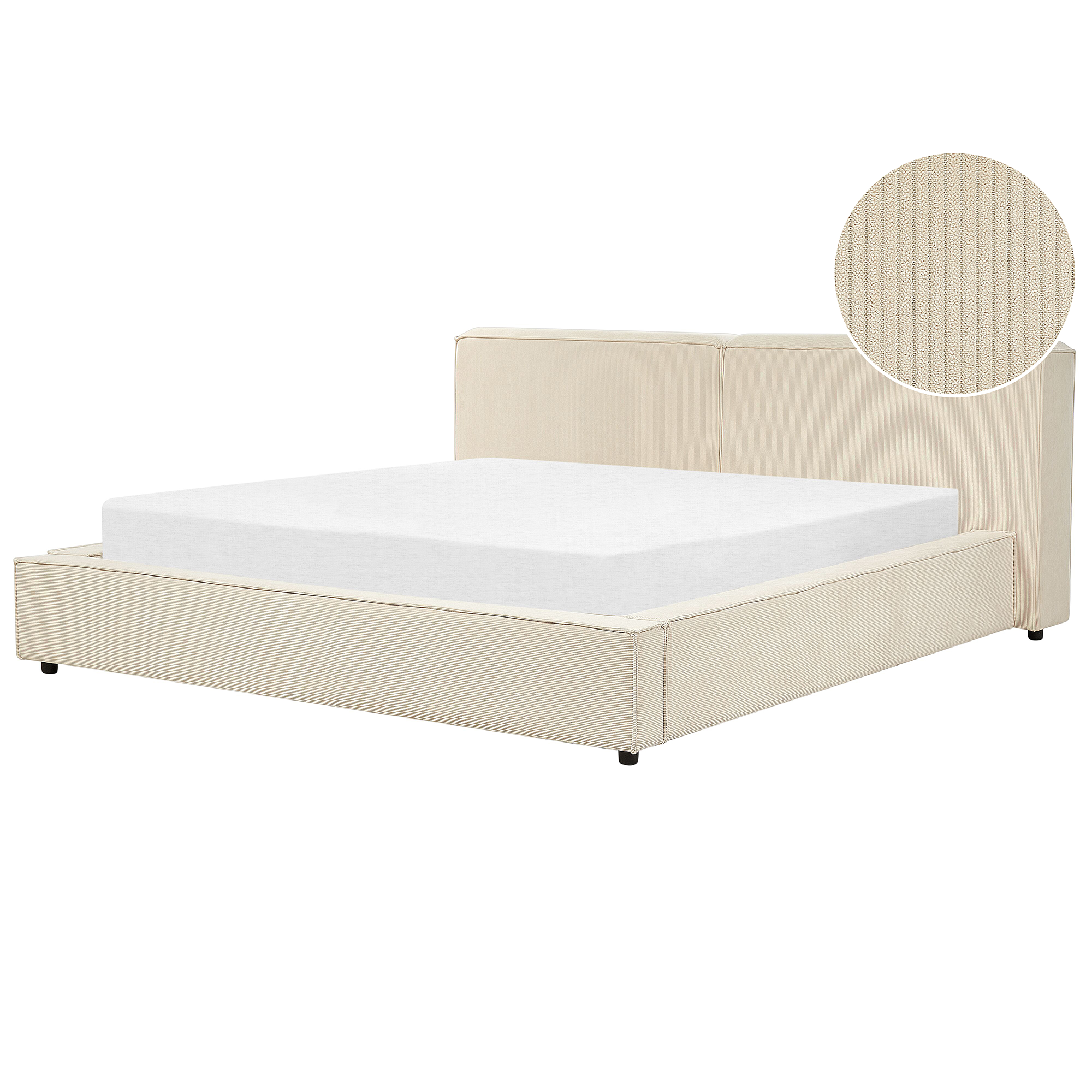 Bed corduroy beige 180 x 200 cm LINARDS
