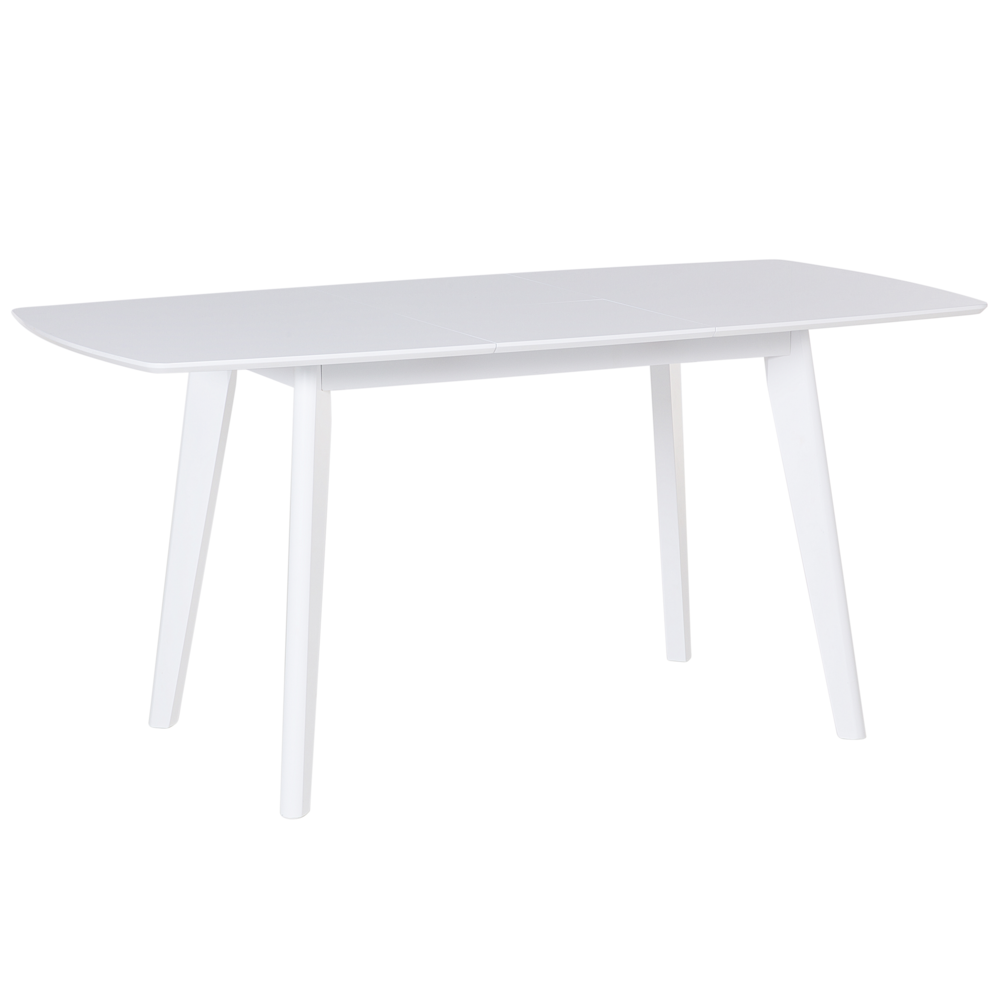 Tavolo da pranzo con gambe in legno bianco 120 - 160 x 80 cm in stile scandinavo rettangolare