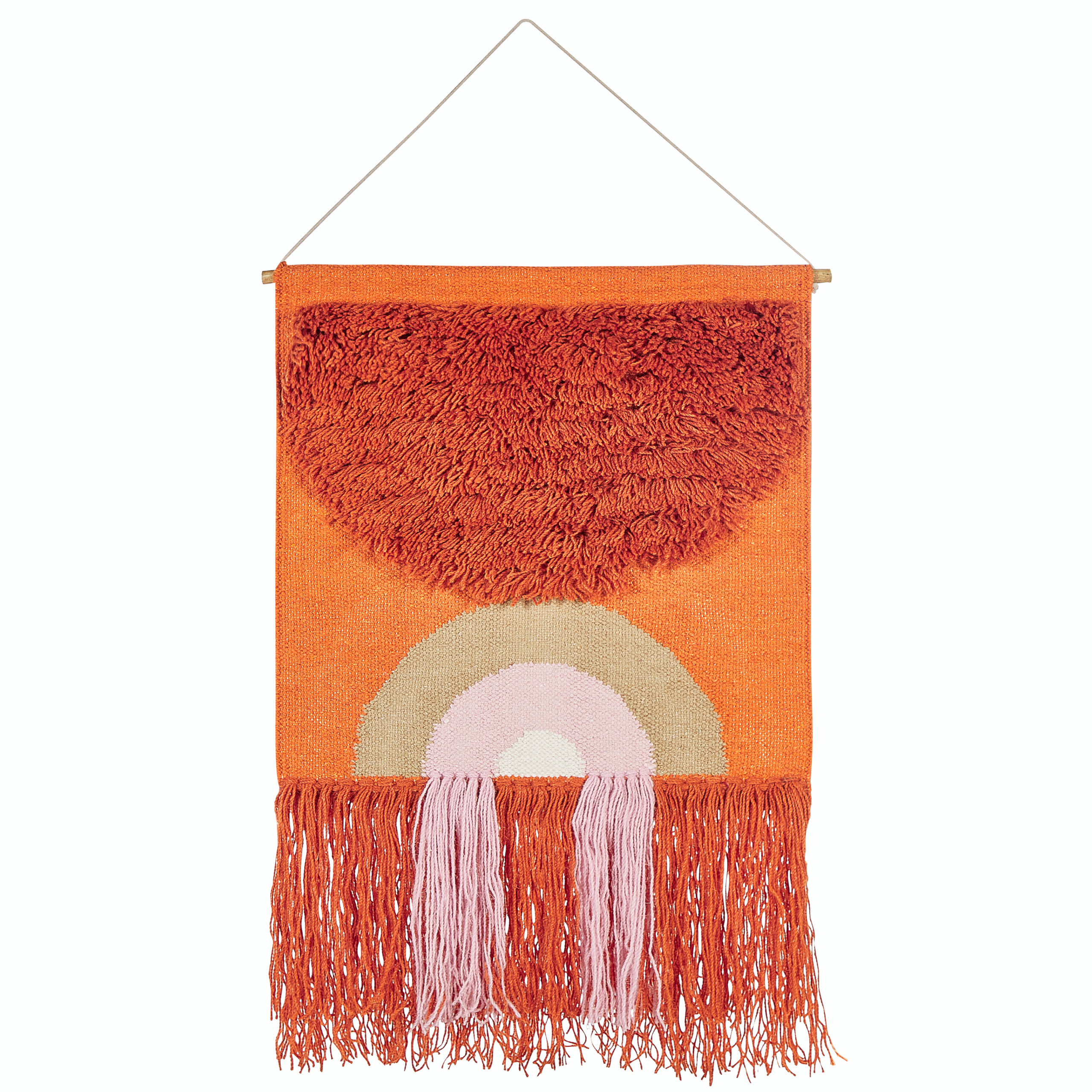 Wanddecoratie katoen oranje KAMALIA