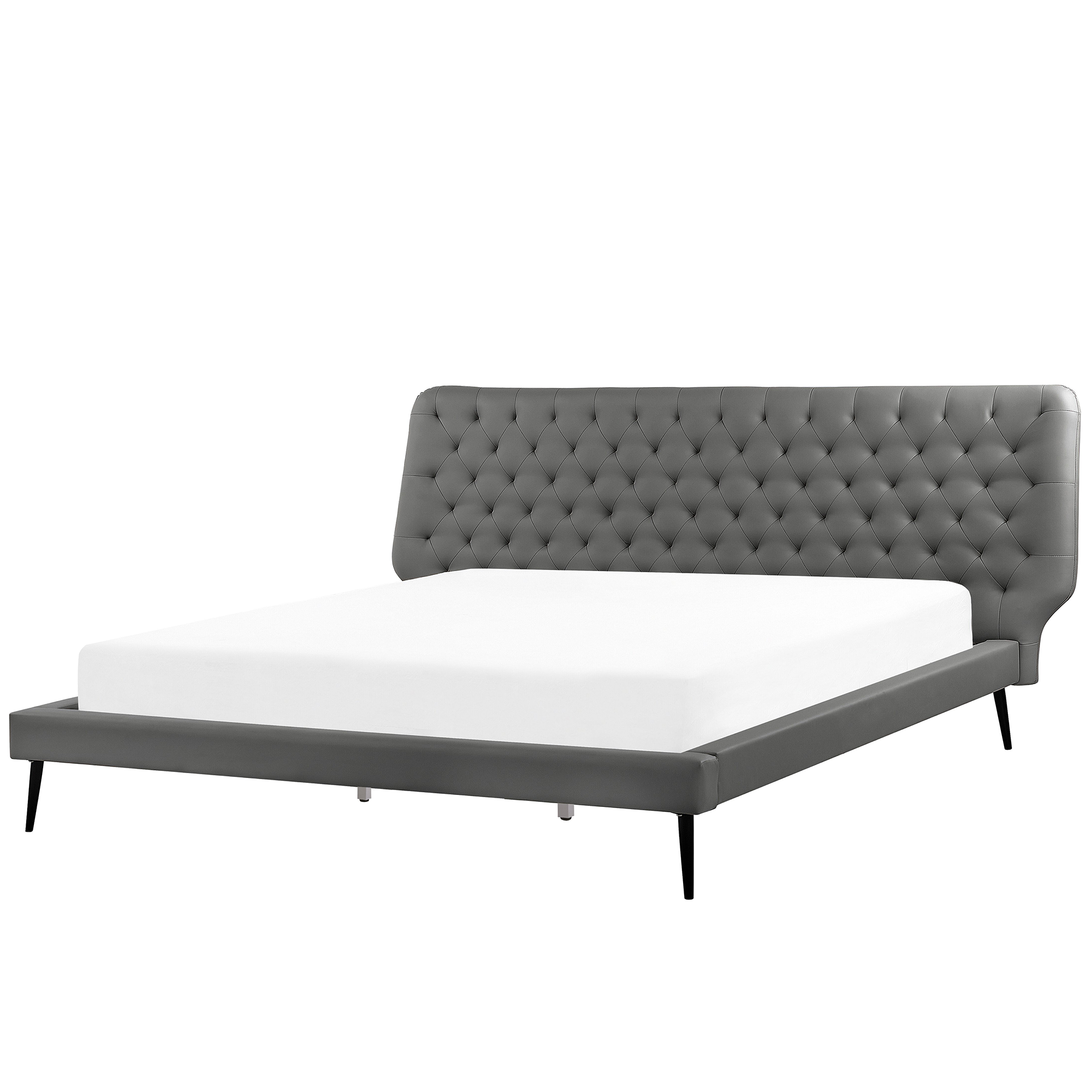 Bed kunstleer grijs 180 x 200 cm ESSONNE