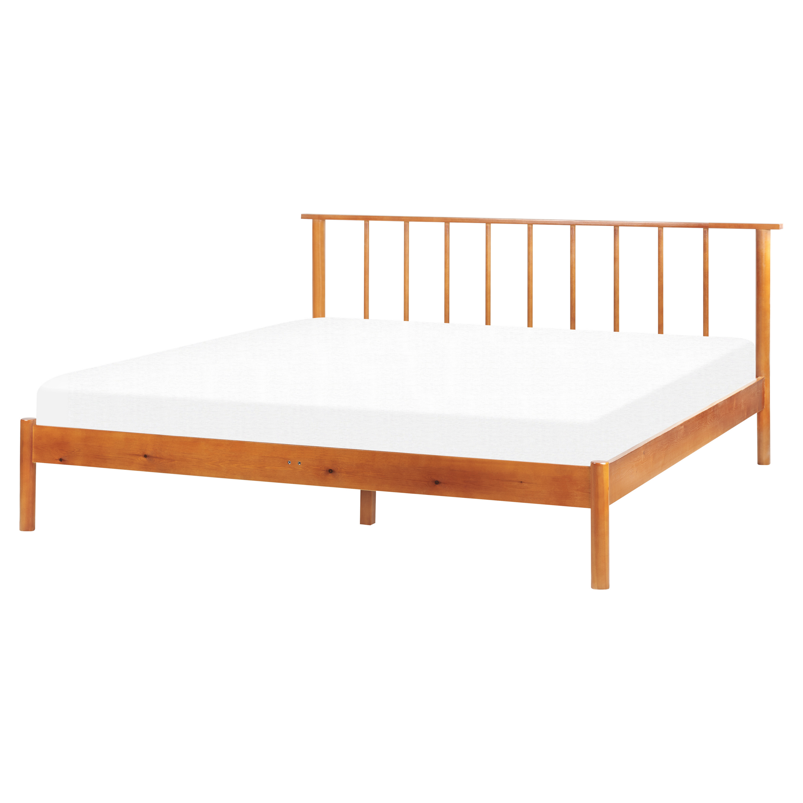 Bed hout lichtbruin 160 x 200 cm BARRET II