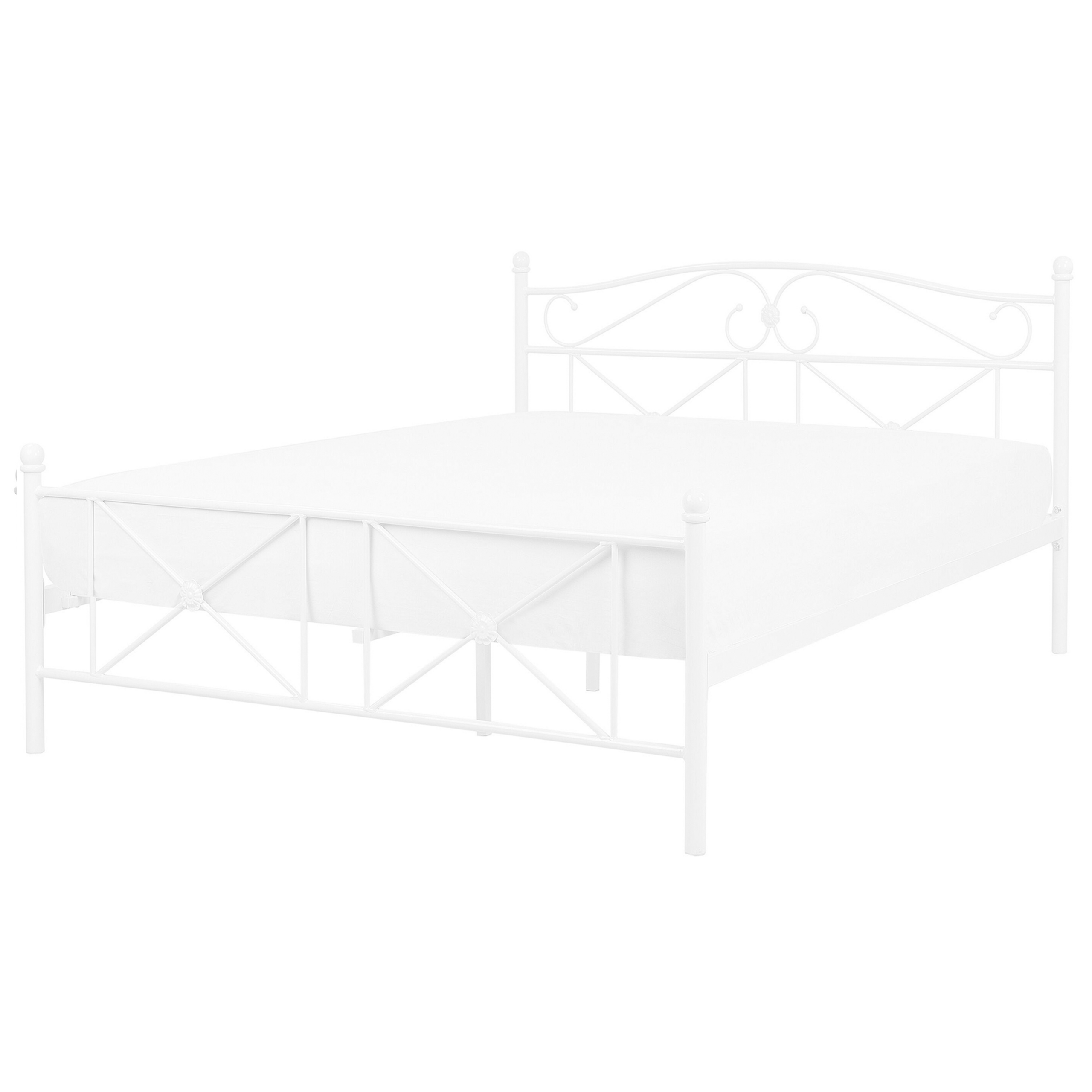 Bed metaal wit 140 x 200 cm RODEZ