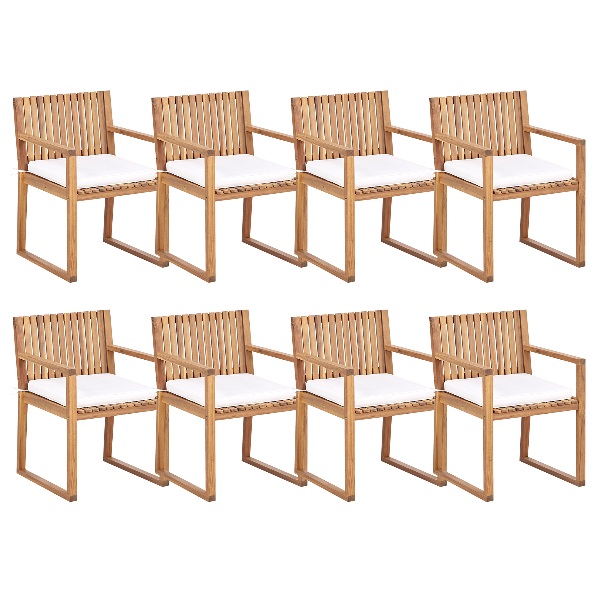 Set van 8 stoelen met zitkussen Gebroken wit SASSARI II