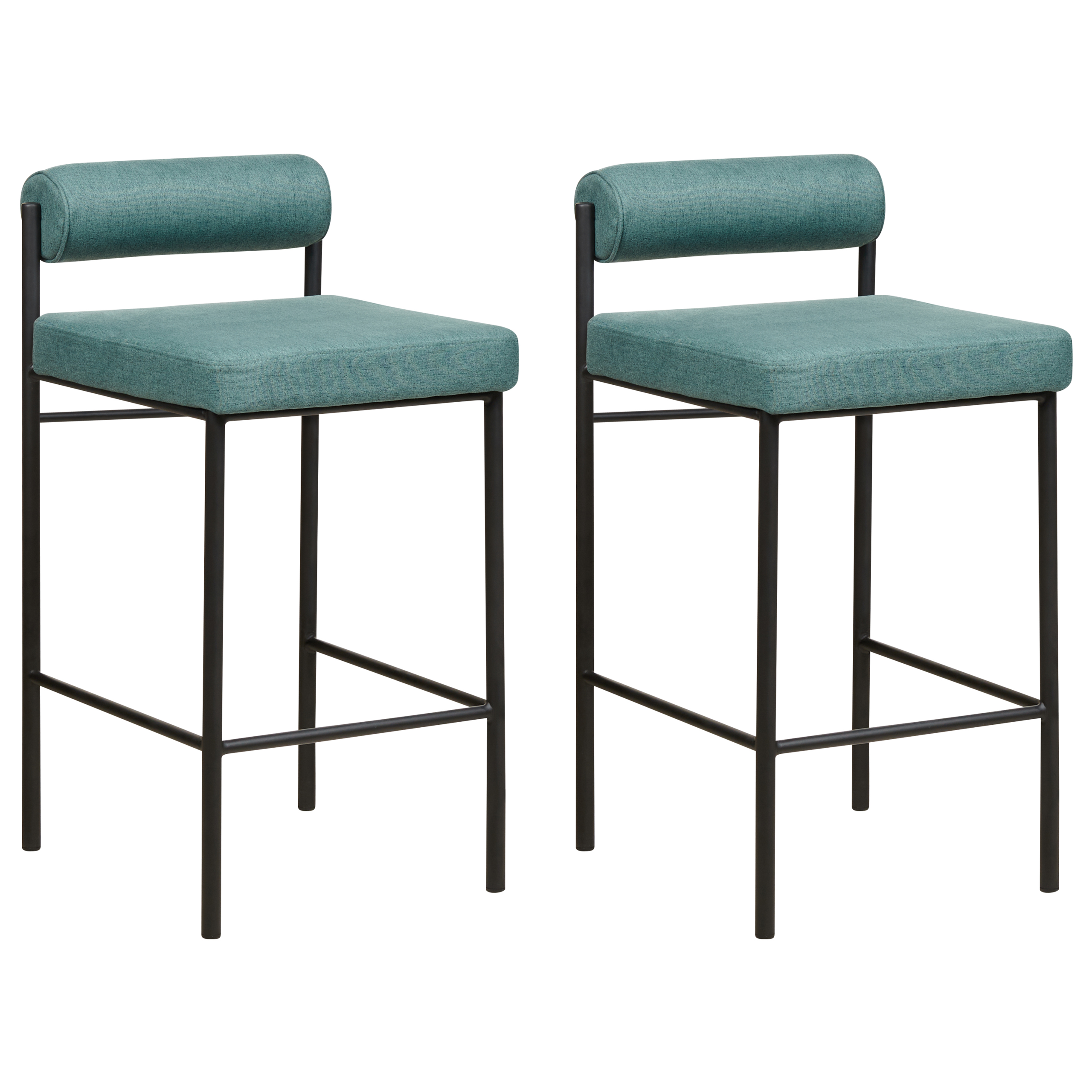Barkruk Set van 2 Stof Blauwgroen AMAYA