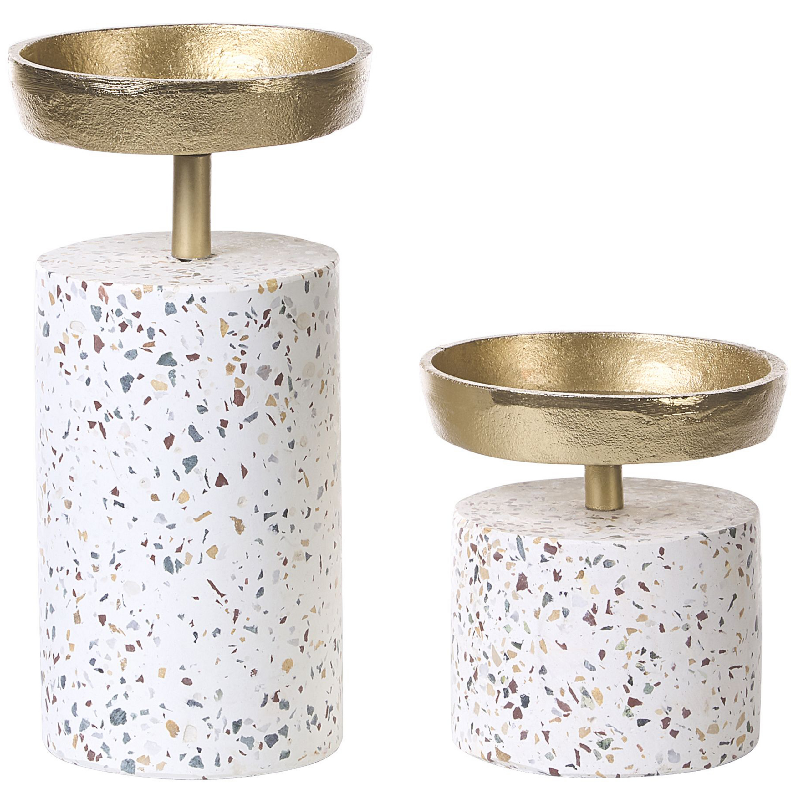 Kandelaar set van 2 terrazzo goud KAENGAN