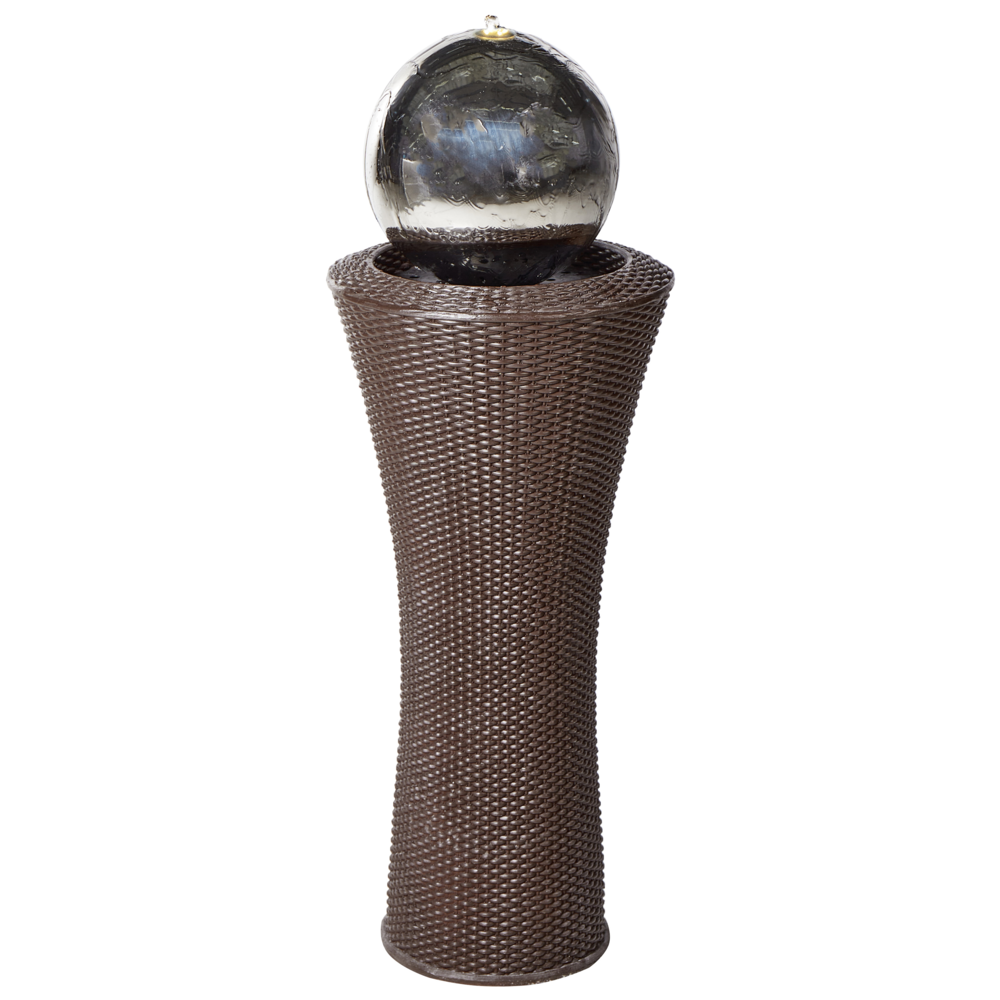 Fontana d'acqua da esterno in resina marrone Luce da giardino LED inserita Design moderno