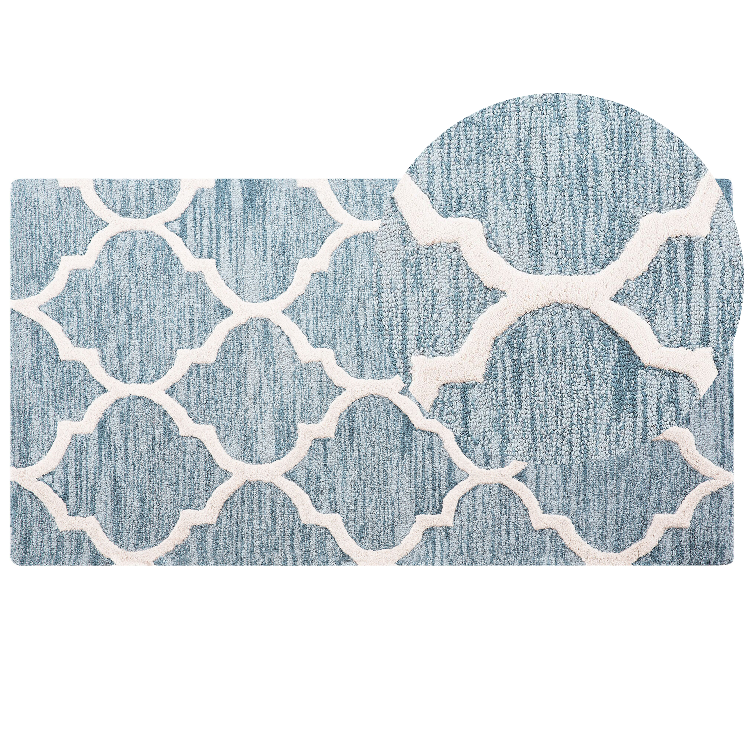 Vloerkleed wol lichtblauw 80 x 150 cm YALOVA