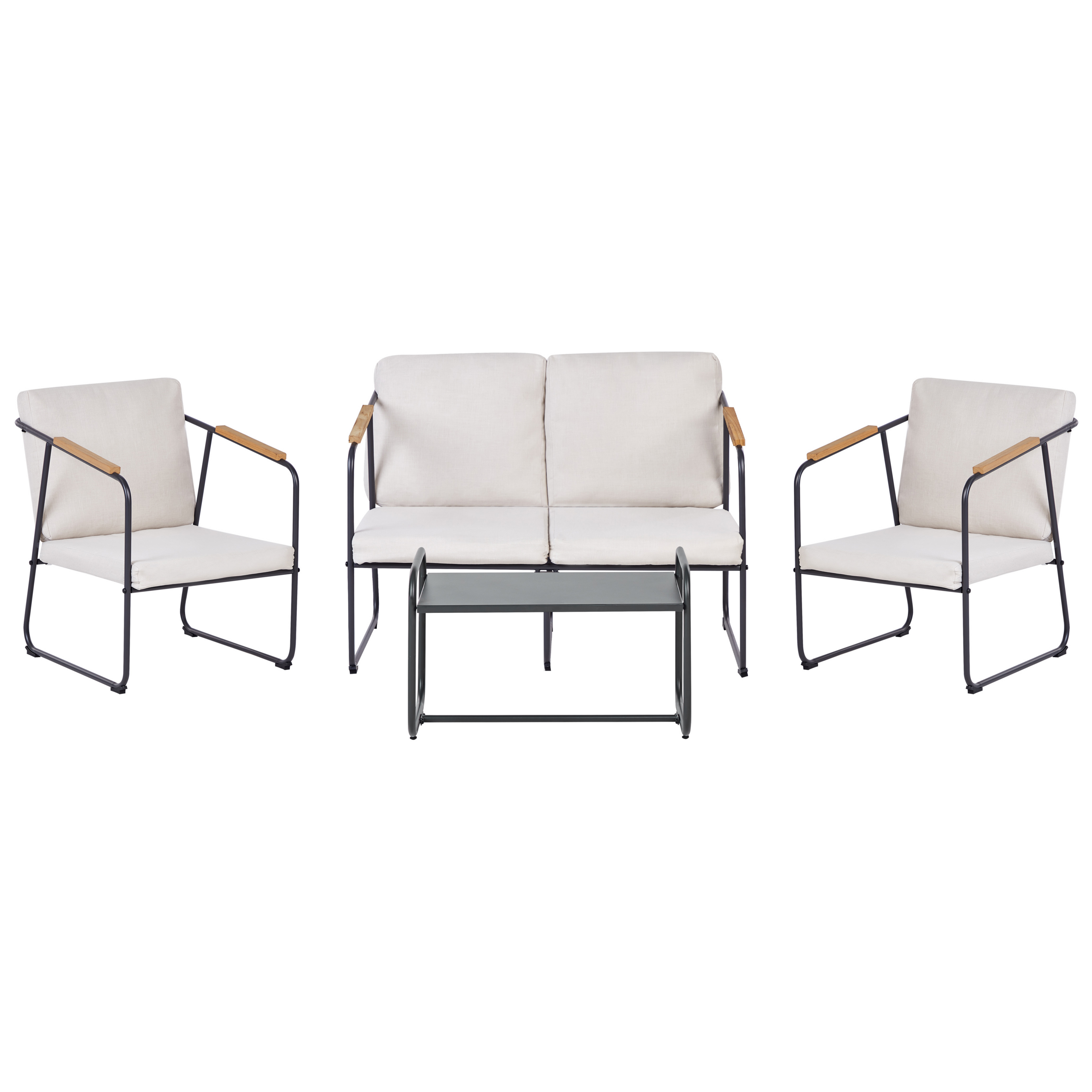 Loungeset Staal Lichtbeige VEZZANA