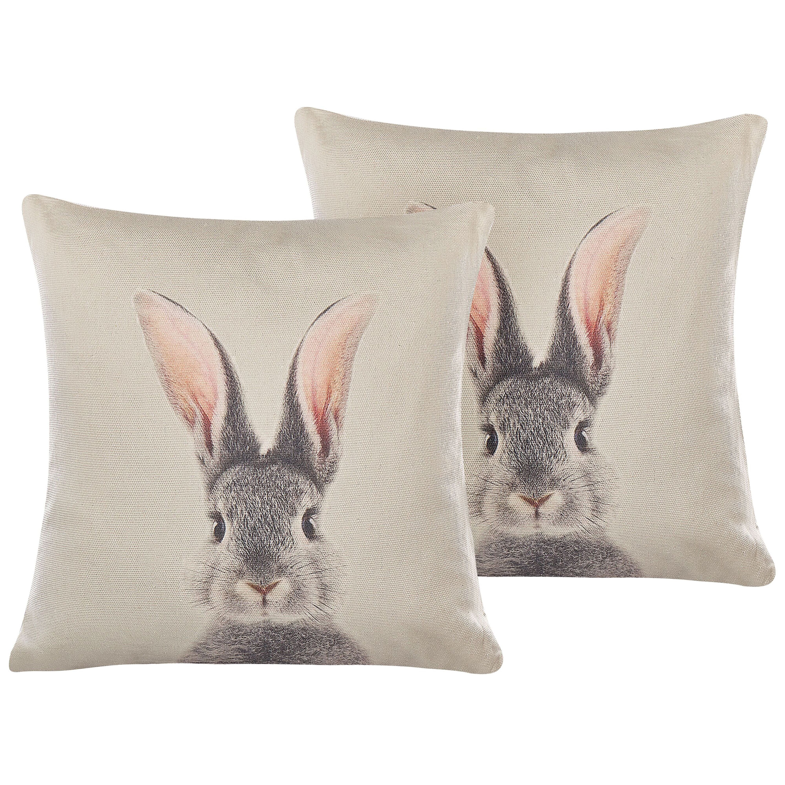 Set van 2 kussens Taupe QUERCUS 45 x 45 cm