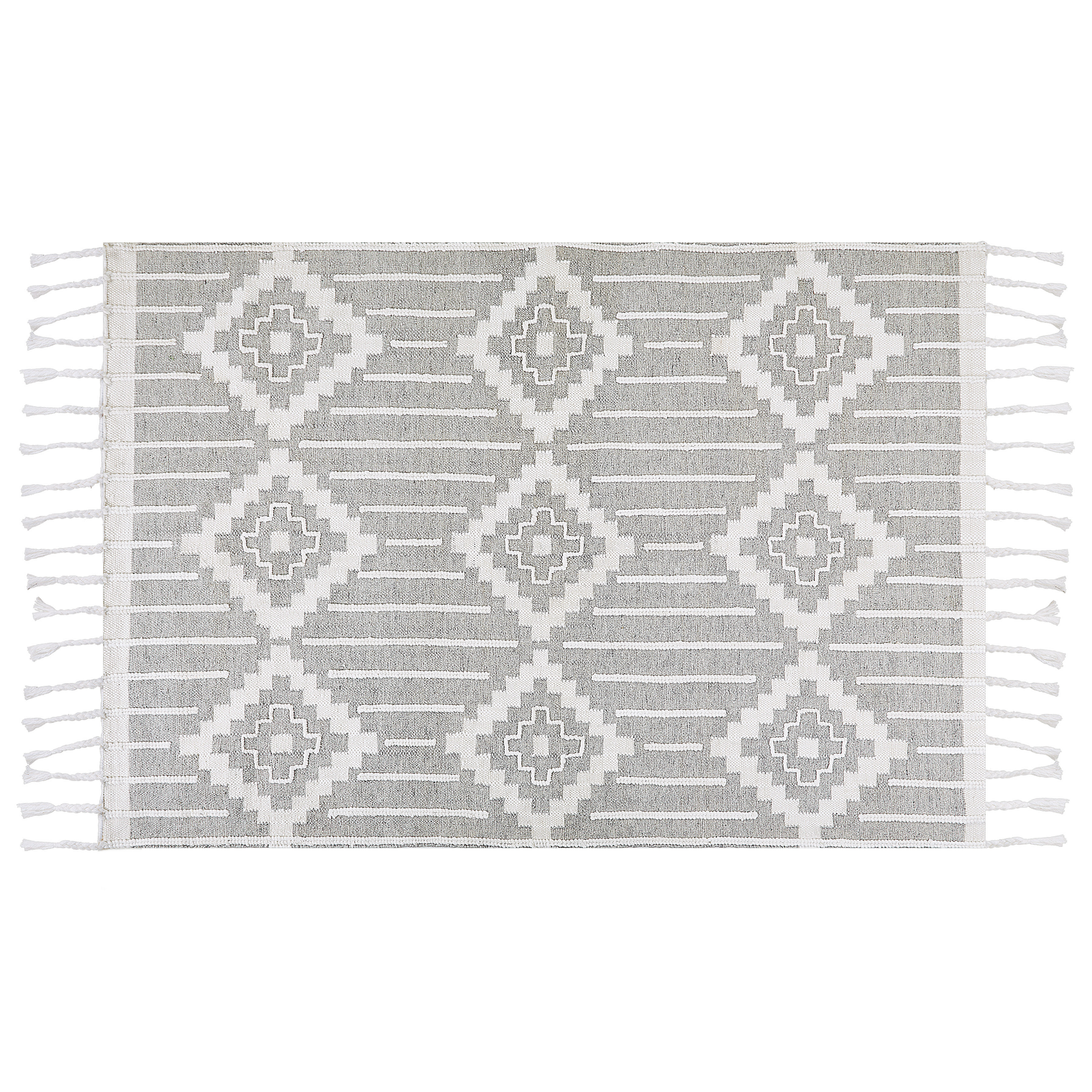 Vloerkleed polyester grijs/wit 160 x 230 cm TABIAT