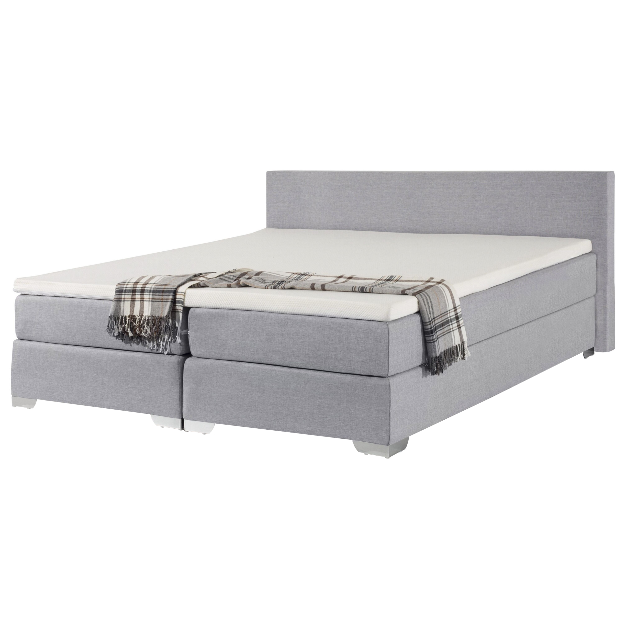 Boxspring stof lichtgrijs 180 x 200 cm PRESIDENT