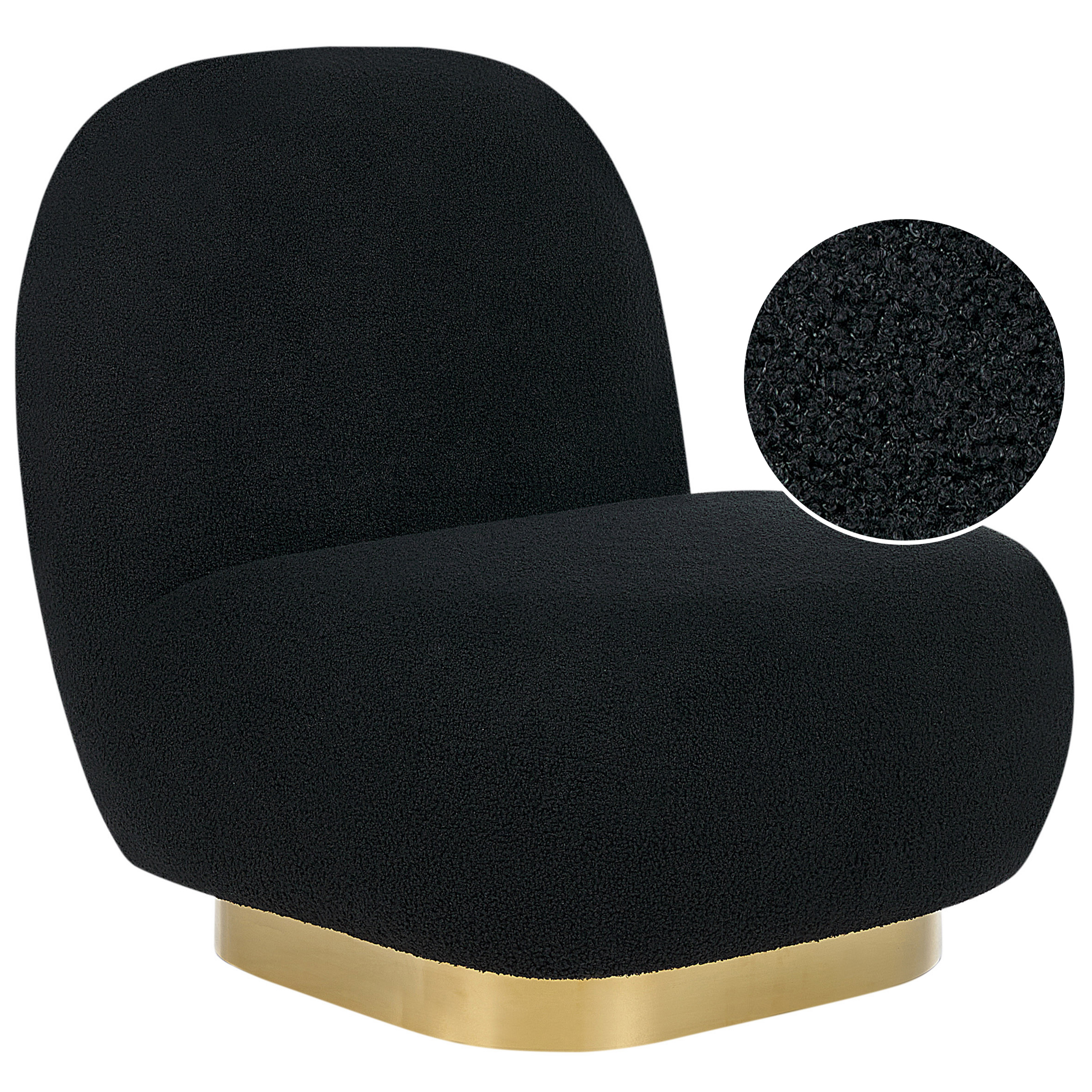Fauteuil Bouclé Zwart LOVIISA