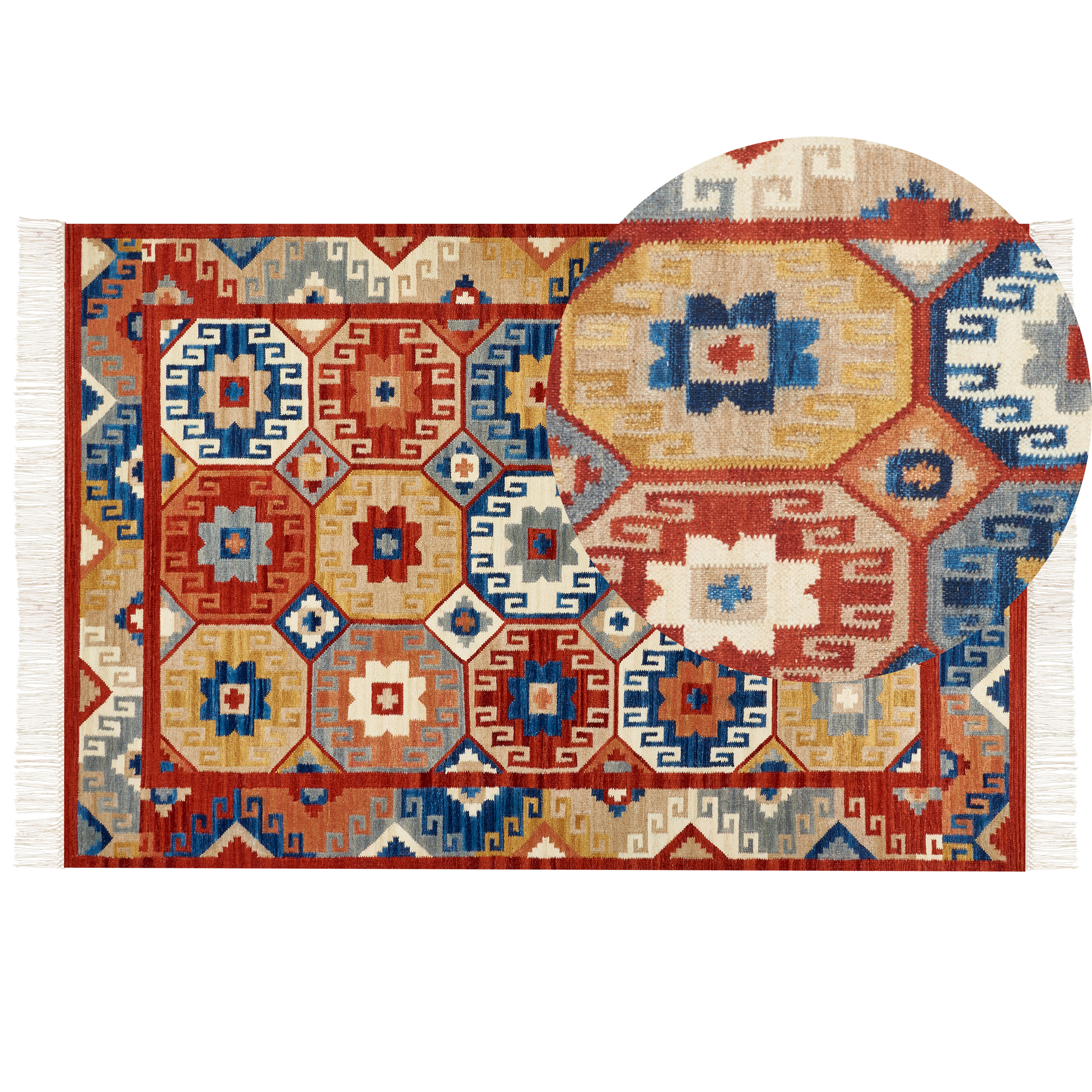 Vloerkleed kelim meerkleurig 200 x 300 cm LUSARAT