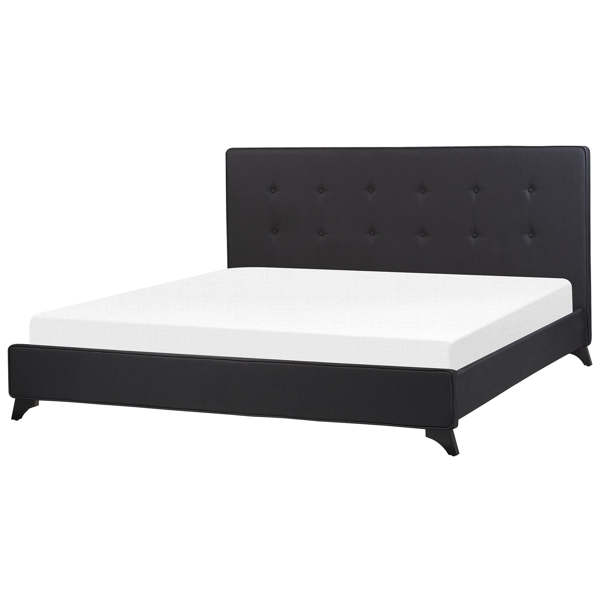Bed stof zwart 180 x 200 cm AMBASSADOR