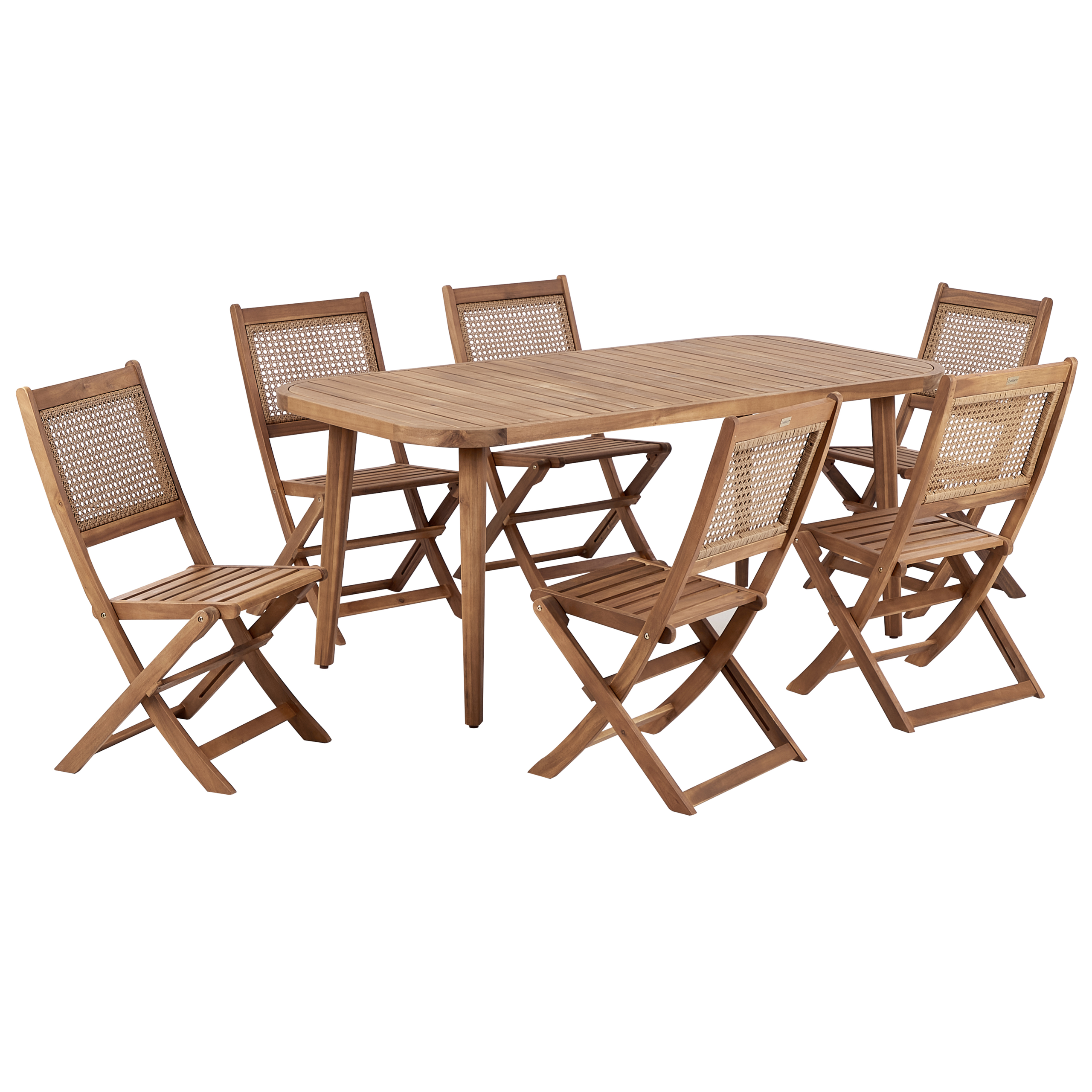 Tuintafelset Massief hout Natuurlijk PARAGGI
