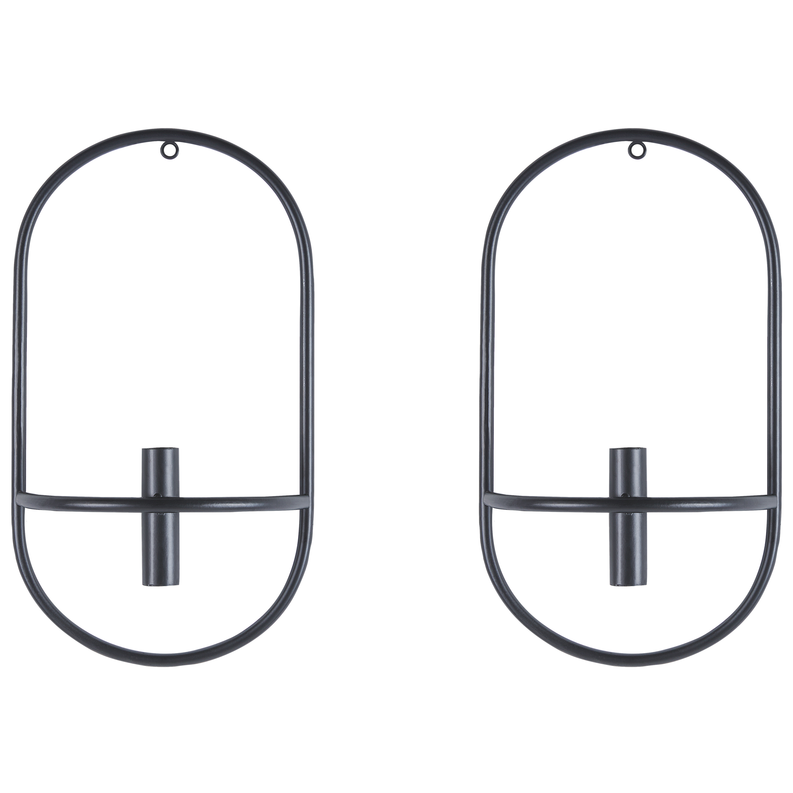 Set van 2 Metalen Wandkandelaars Zwart CAVIANA