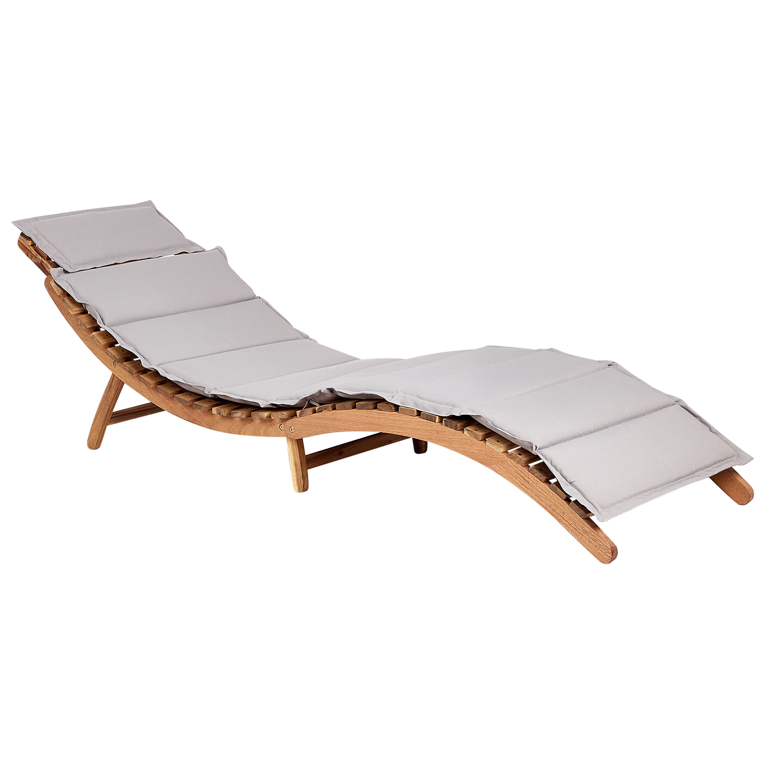 Tuinligstoel met kussen Hout Grijs LUINO