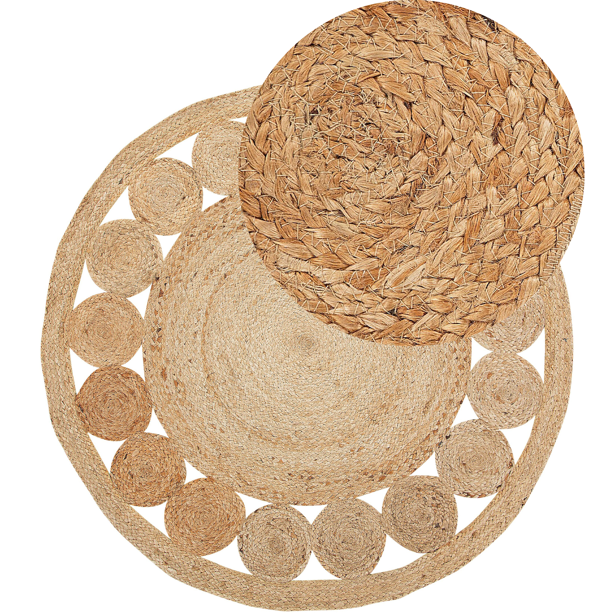 Vloerkleed jute beige ø 120 cm AHLAT