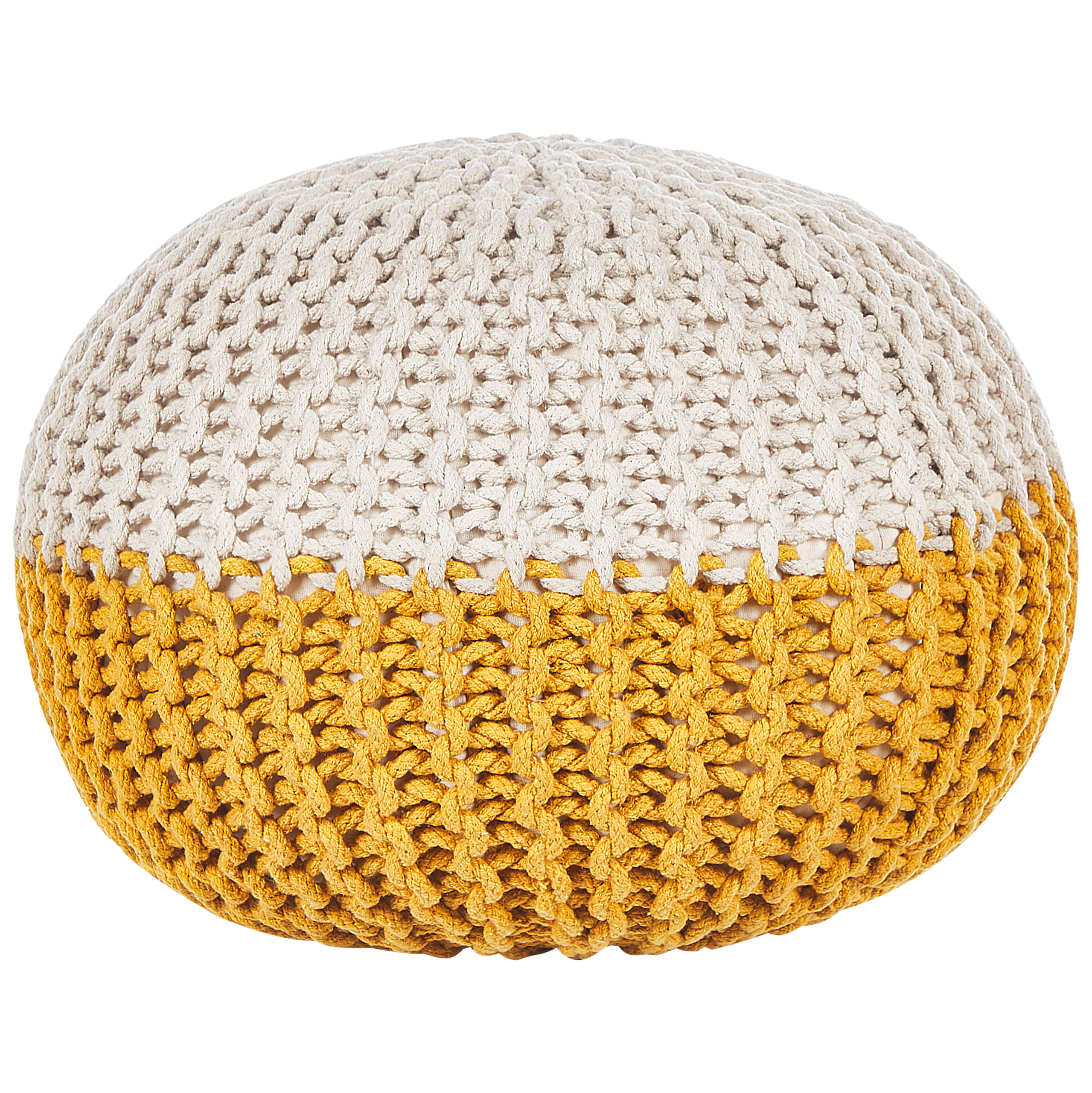 Poef katoen geel/beige 50 x 35 cm CONRAD